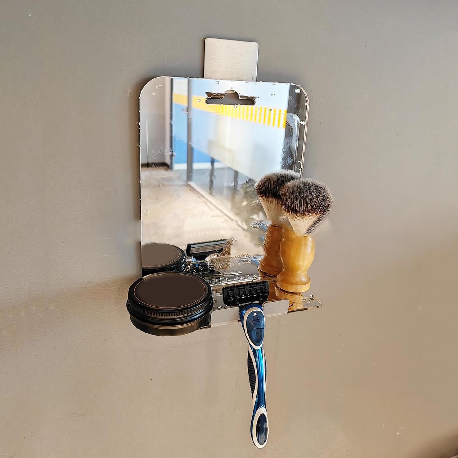 Fogless Shower Mirror with Stainless Steel Hook for Bathroom