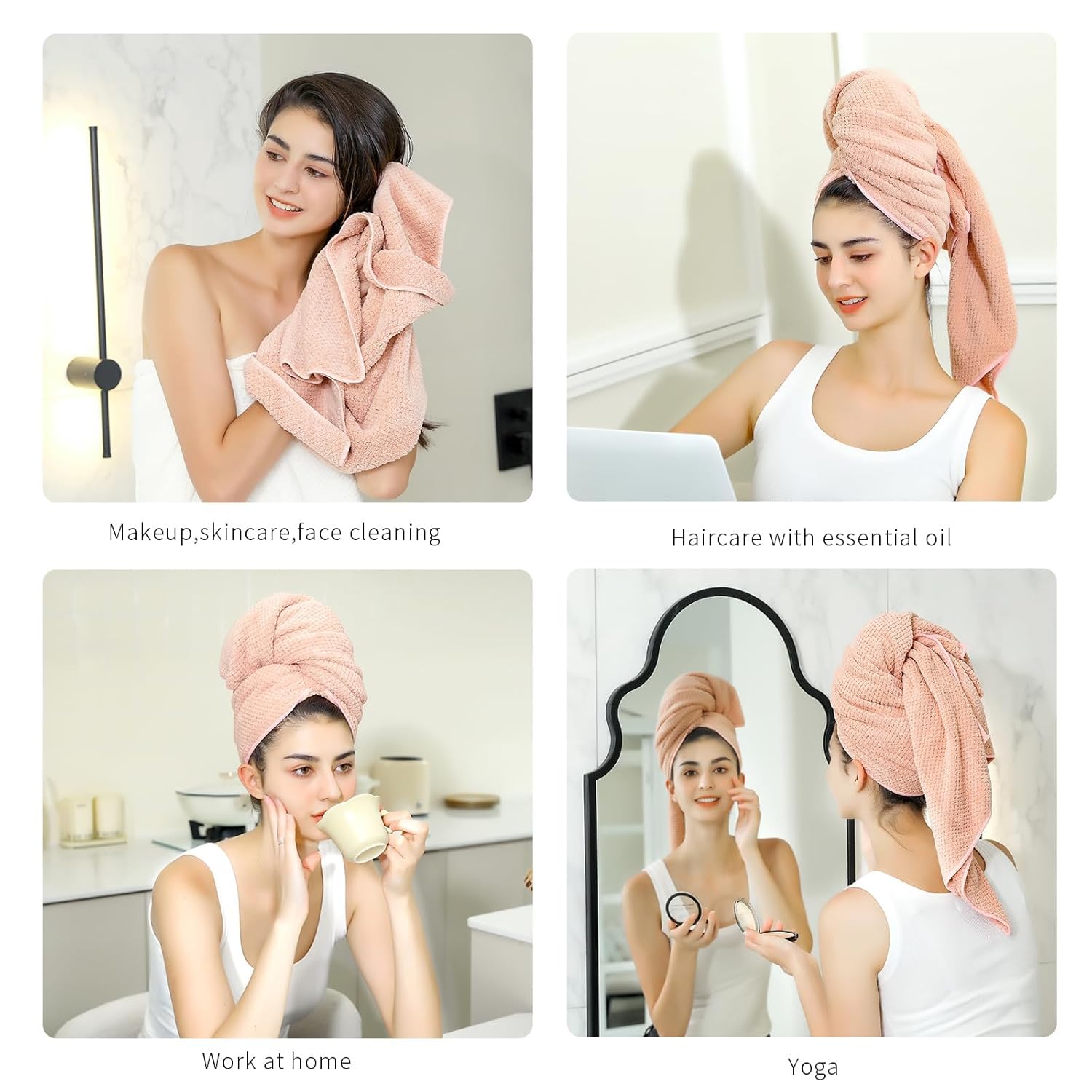 Laojbaba Microfiber Hair Towel 24X48inch Blue