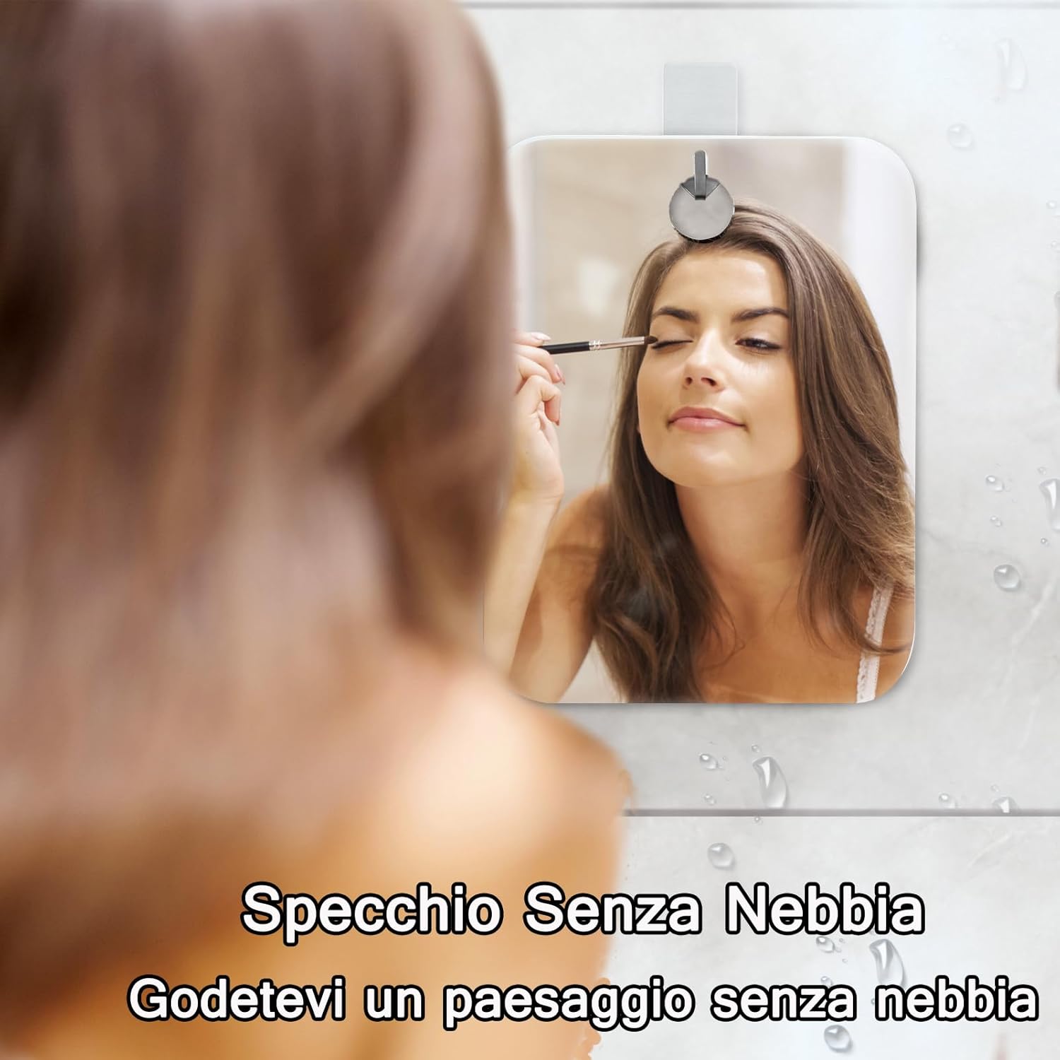 Fog Free Shower Mirror with Sticky Hook 1