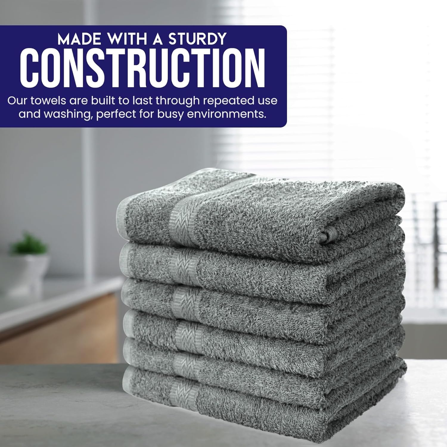 Linteum Textile Supply Hair Drying Towels Pack of 6 Grey