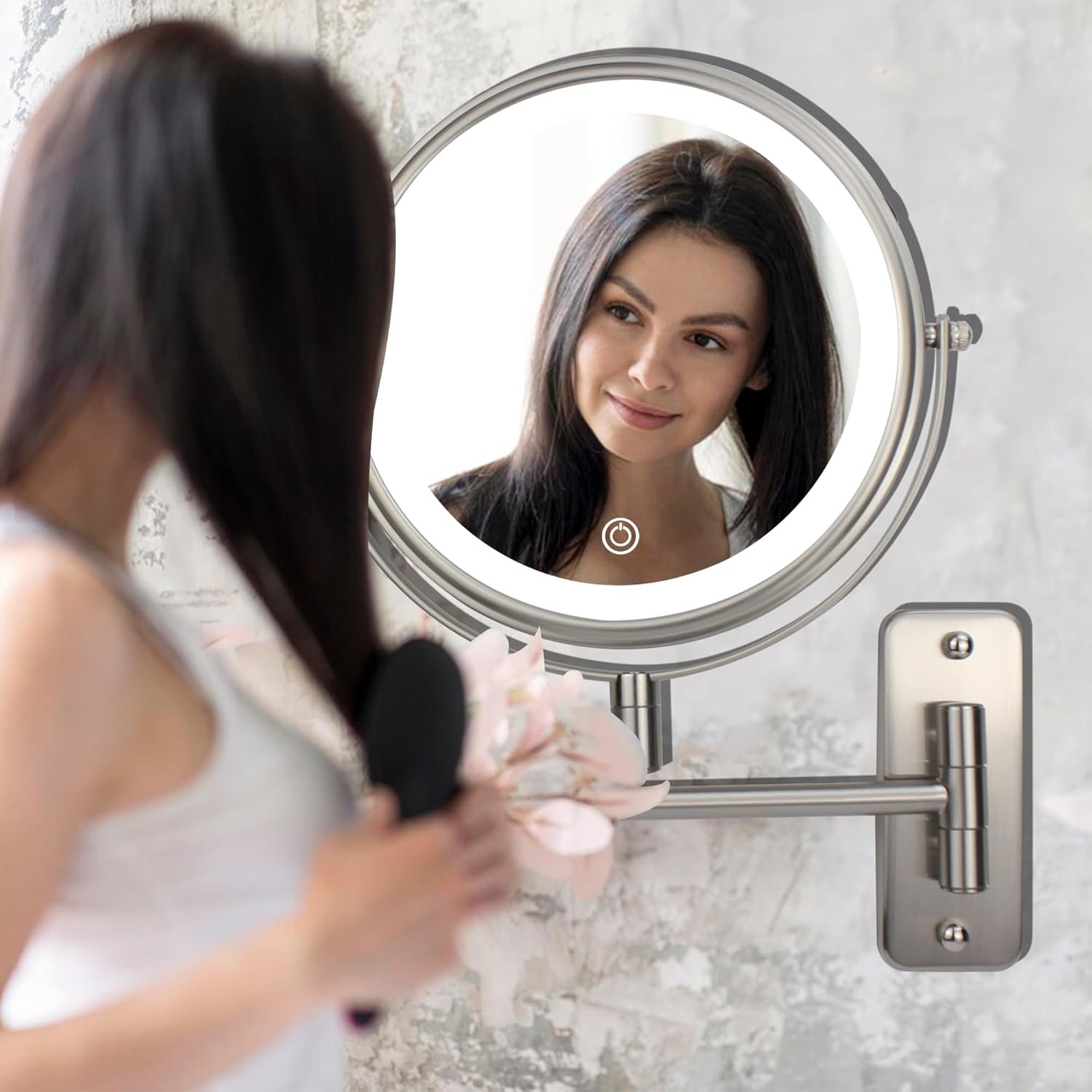 JANEEVA 8 Wall Mounted Lighted Makeup Mirror
