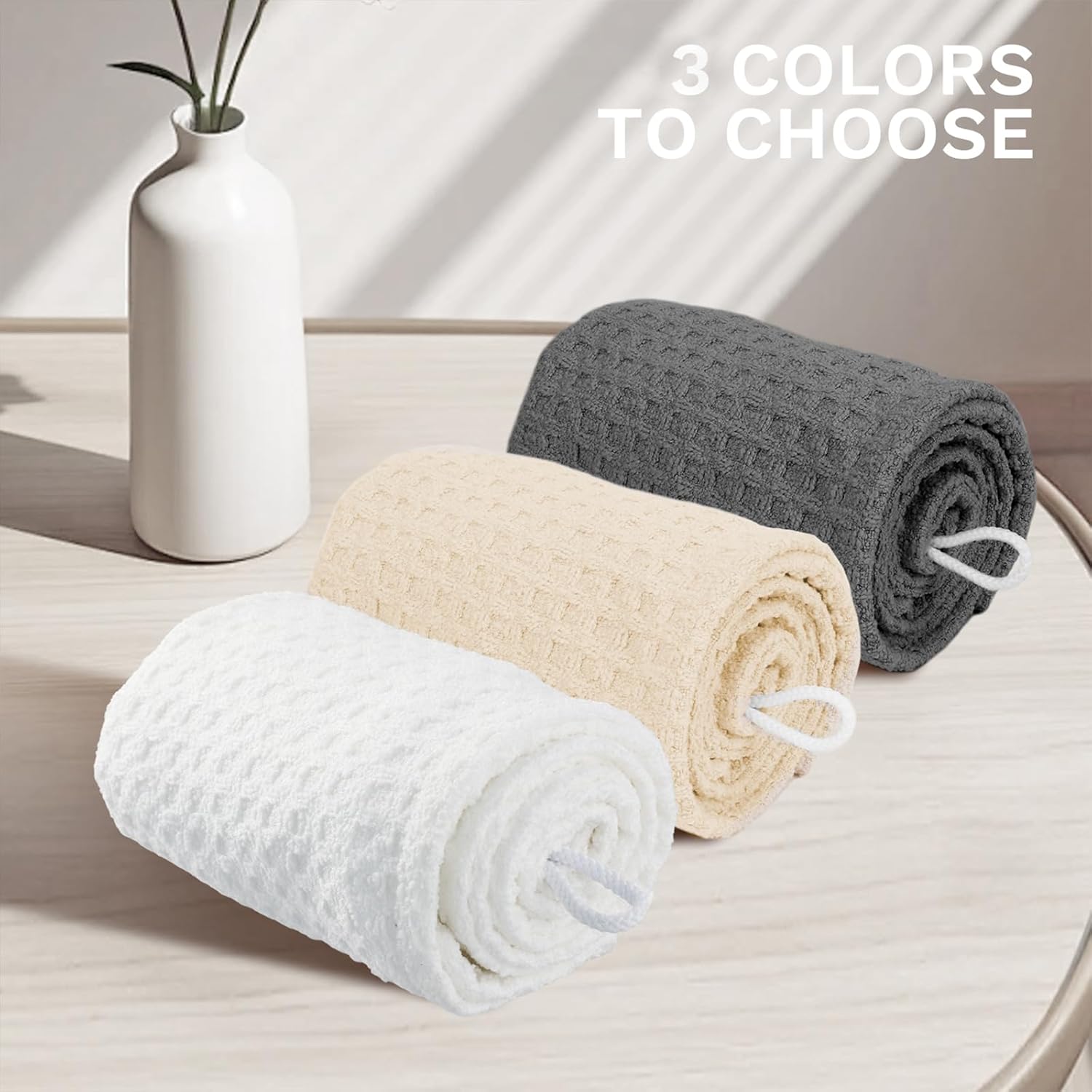 Super Absorbent Microfiber Hair Towel with Button