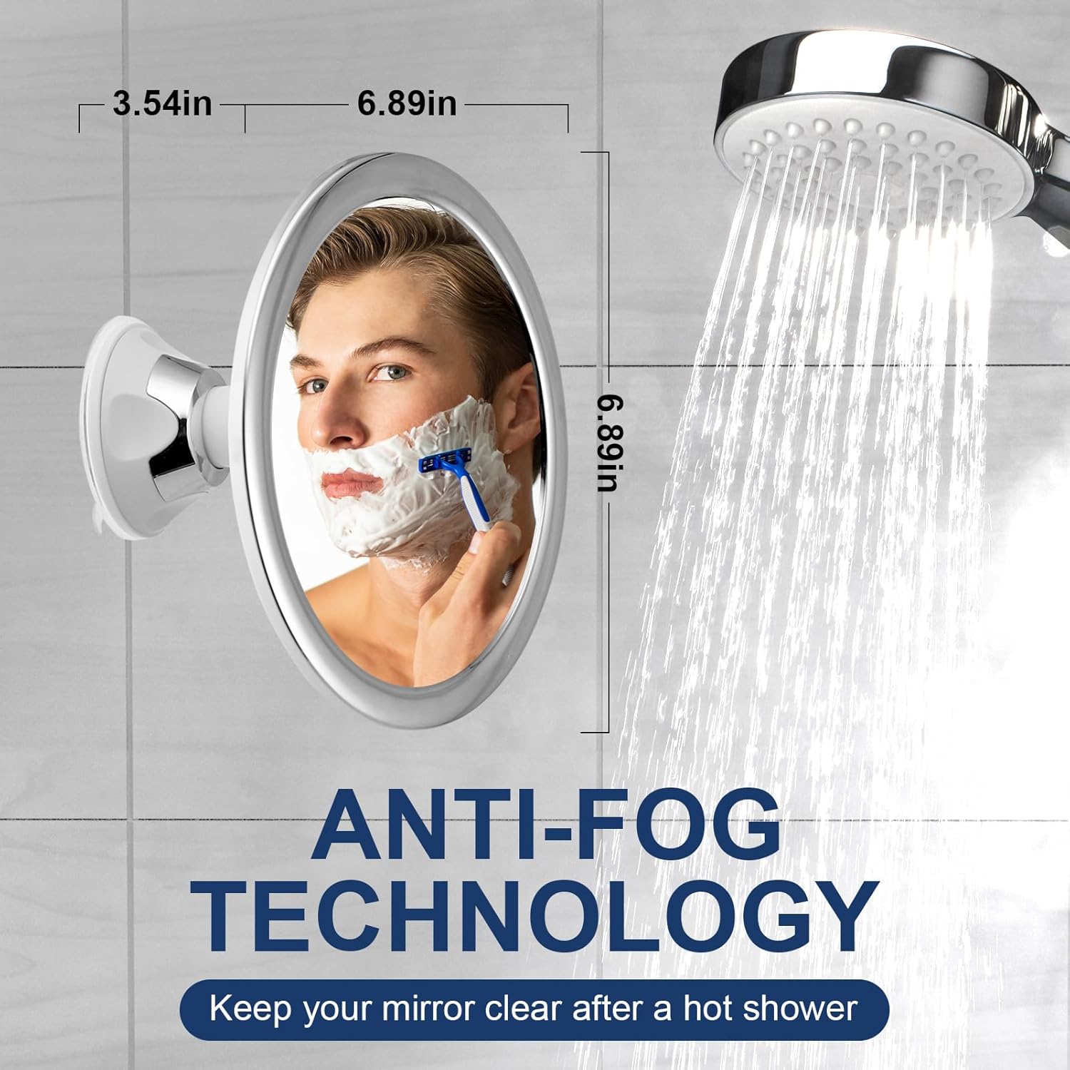 FANDENINI Fogless 360 Rotatable Bathroom Mirror 1