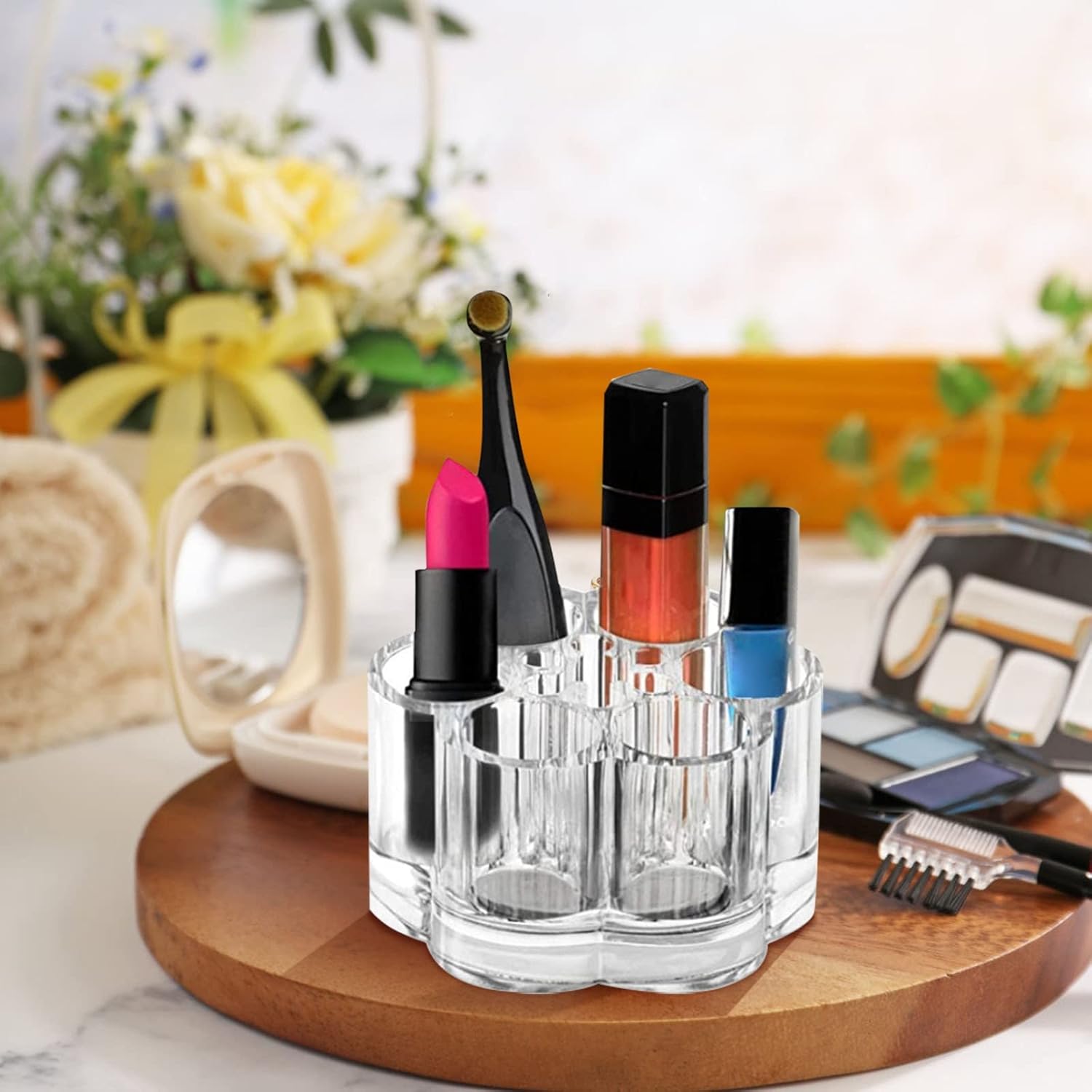 YIWULA Lipstick Holder 6-Hole Cosmetic Organizer