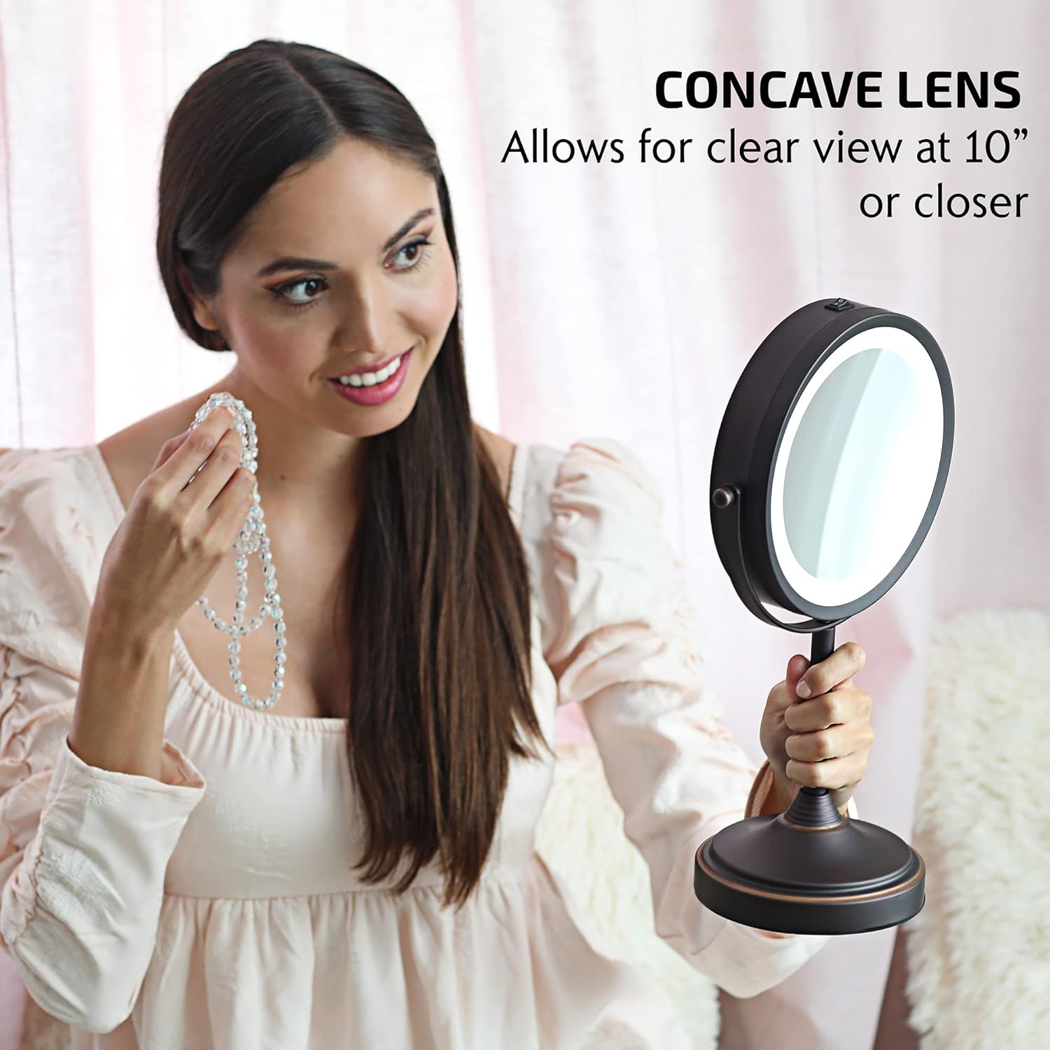 OVENTE 7 Magnified Lighted Makeup Mirror
