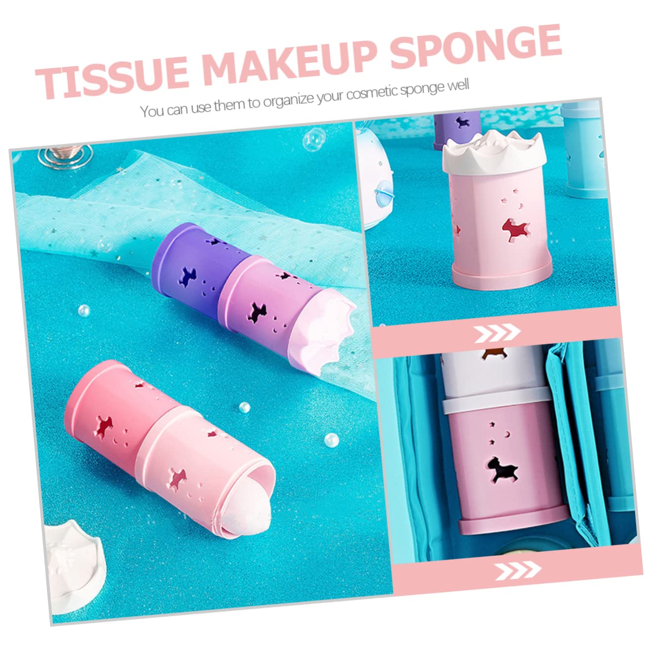 FOYTOKI 2pcs Beauty Sponge Storage Box