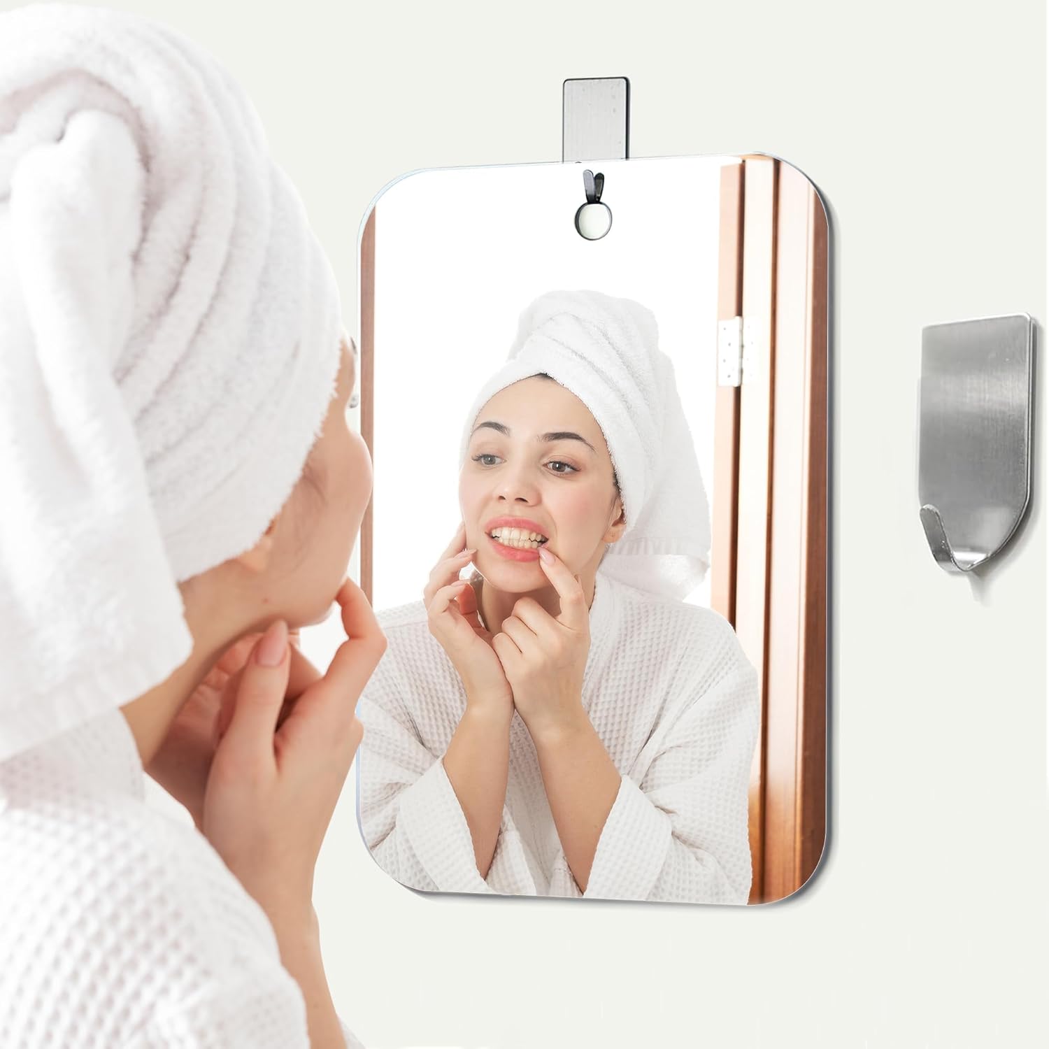 BQRIS Shower Mirror No Fog 6x8 Inch Shaving Makeup