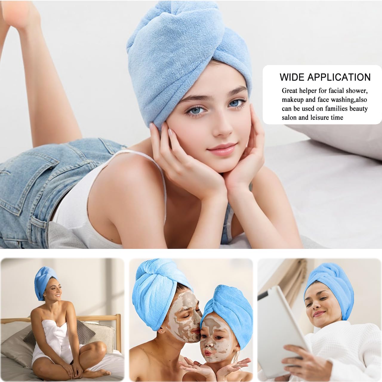 2 Pack Women Microfiber Hair Drying Towel Wrap