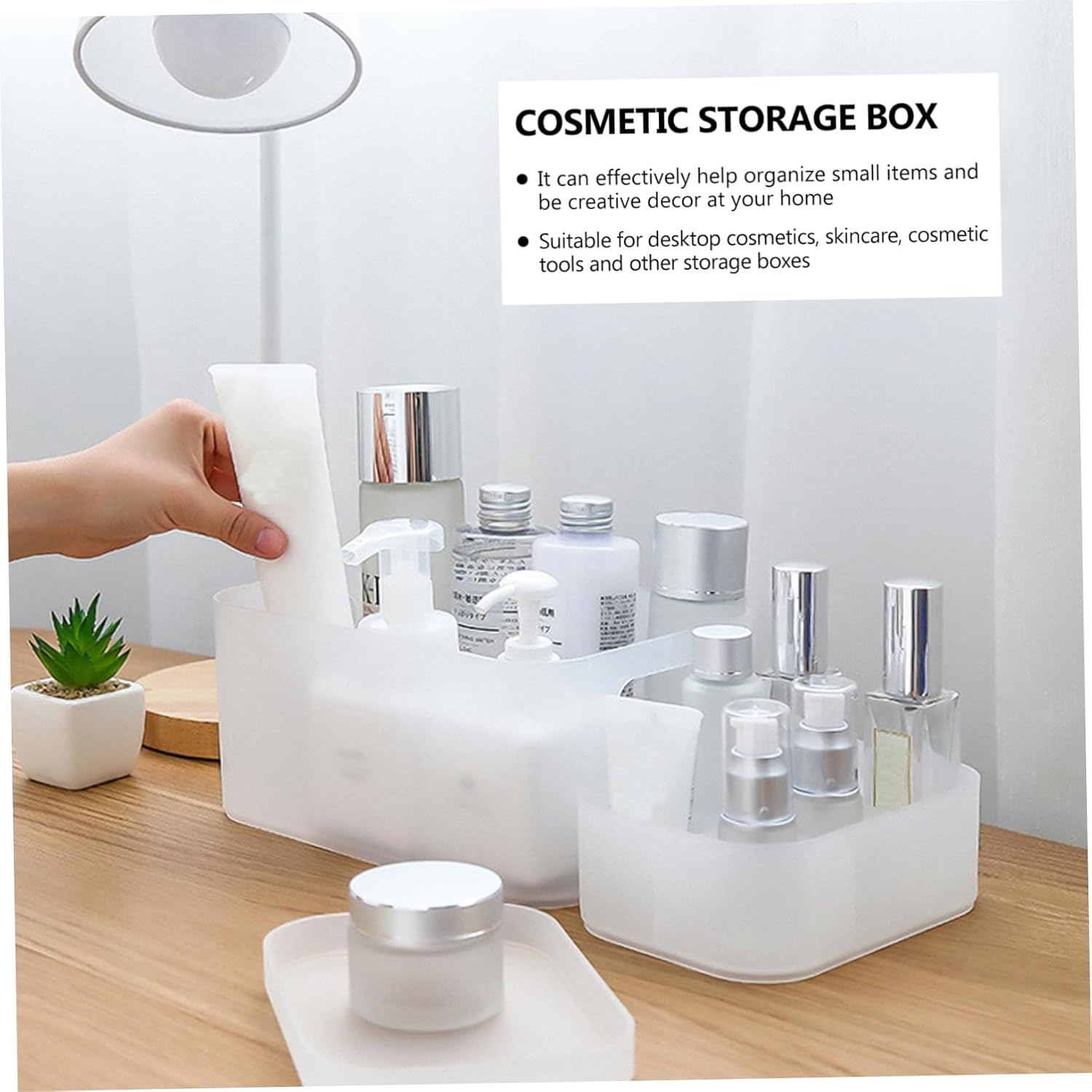 Baluue 1pc Makeup Organizer Box Cosmetic Storage Case