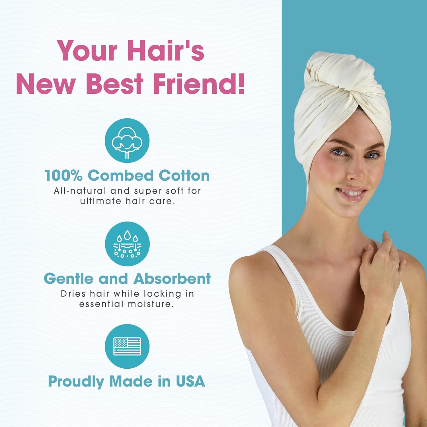 Hair RePear Anti Frizz Cotton Hair Wrap Towel