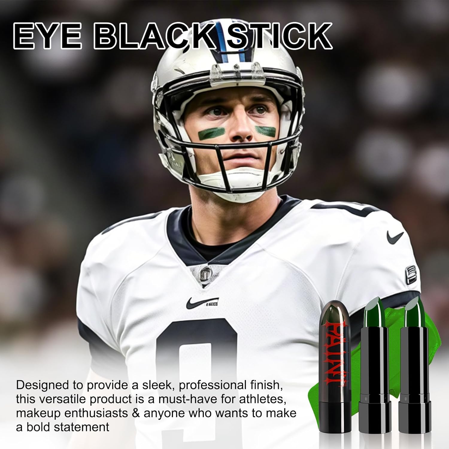 2 Pcs Green Eye Black Stick for Sports Halloween Makeup