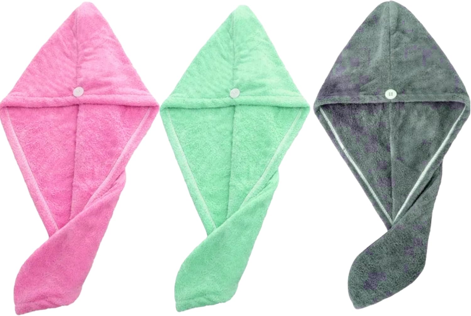 CB HOME Microfiber Hair Drying Turban Towels Pack of 3 1