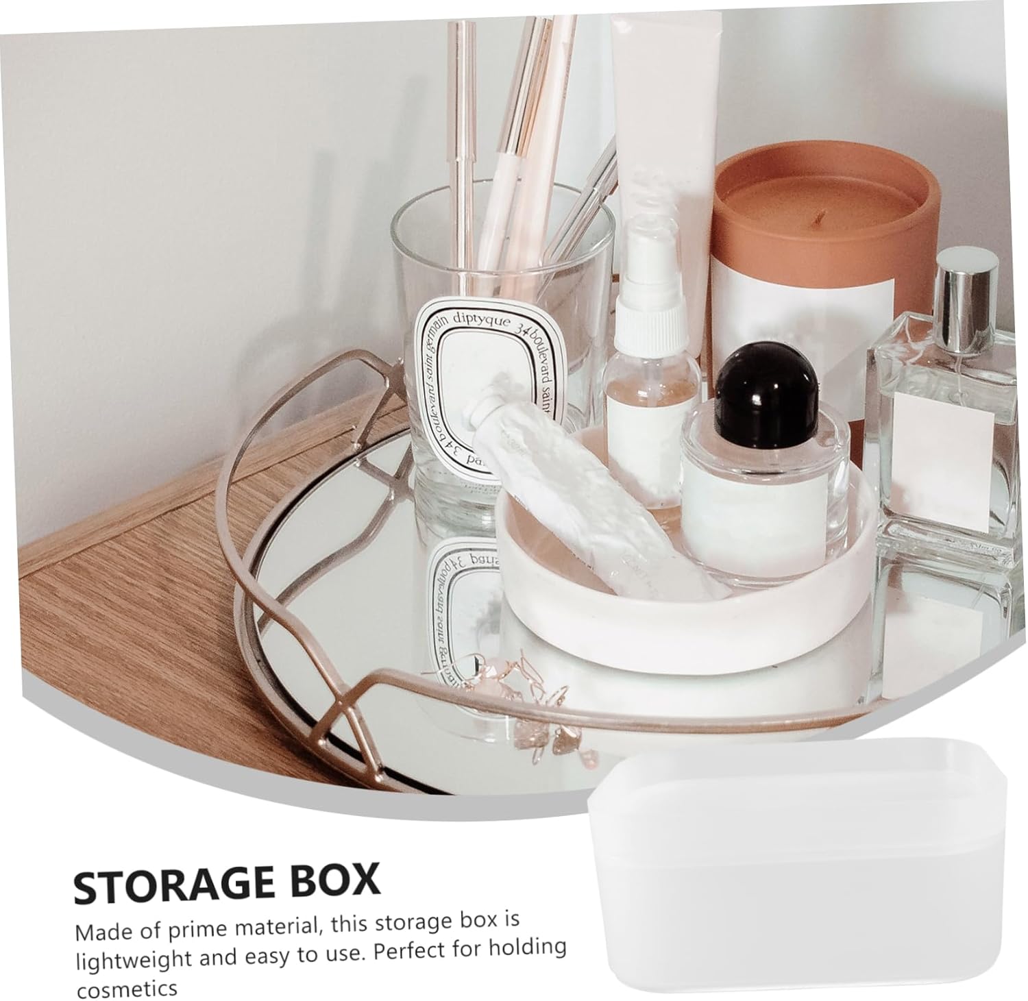 Callaron 1Pc Cosmetic Storage Case with Dustproof Lid