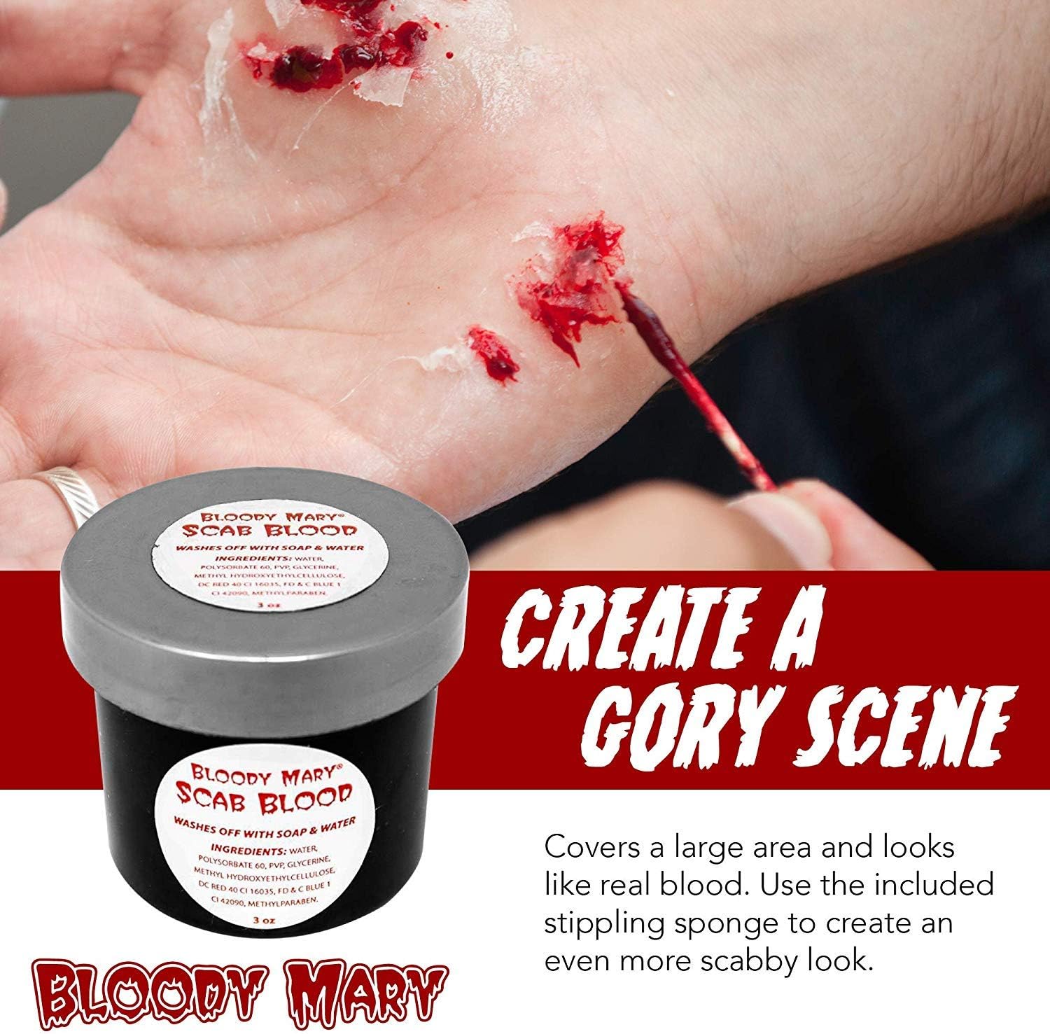 Bloody Mary Fake Scab Blood Body Paint - Thick Realistic Washable