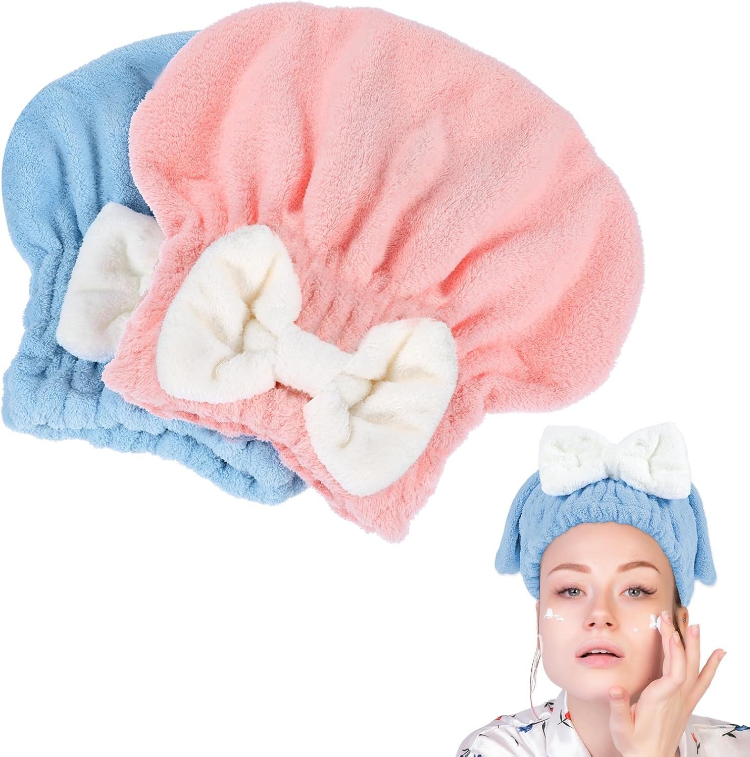YUXIANLB Ultra Absorbent Hair Drying Towel 2 Pcs