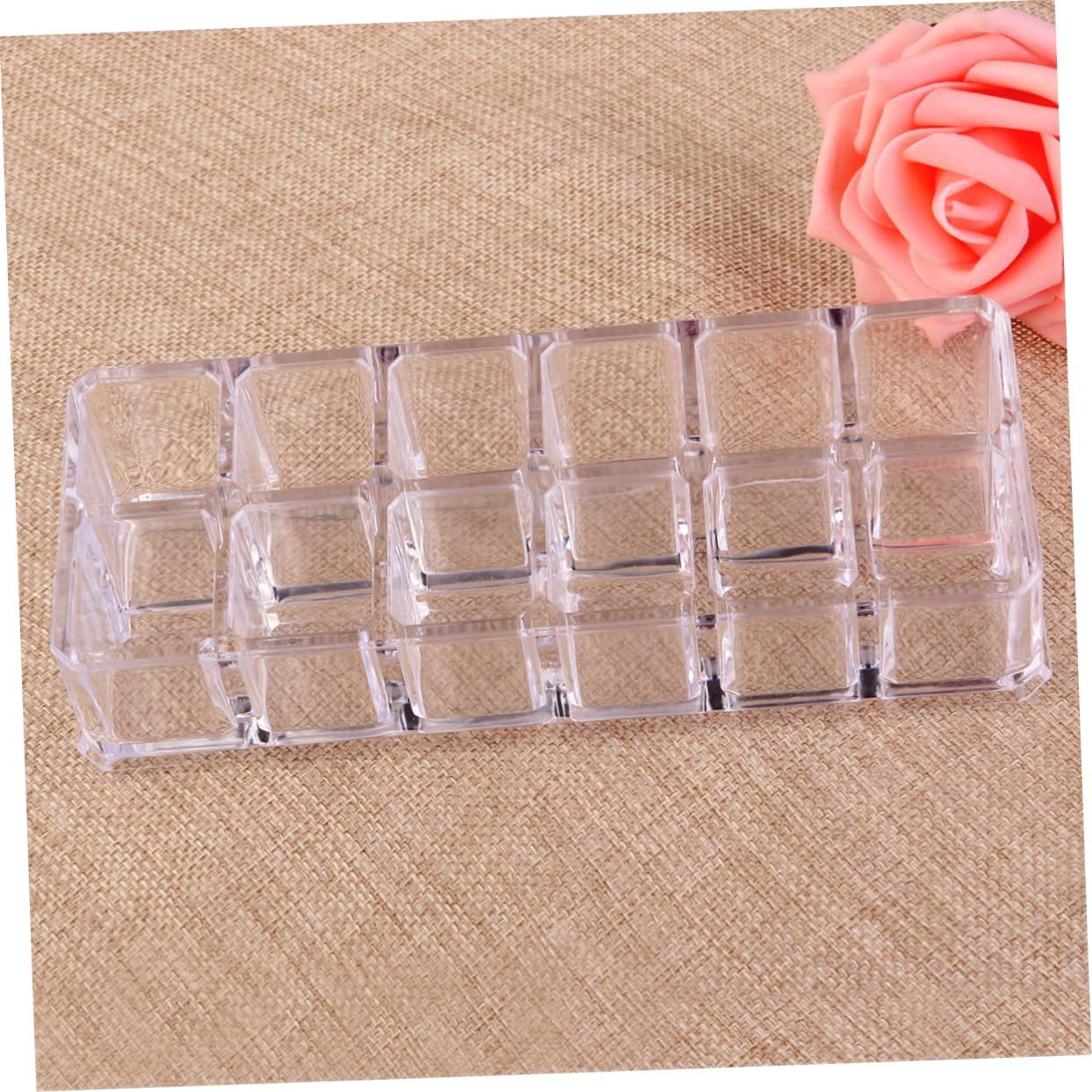 12-Slot Clear Acrylic Lipstick Display Rack