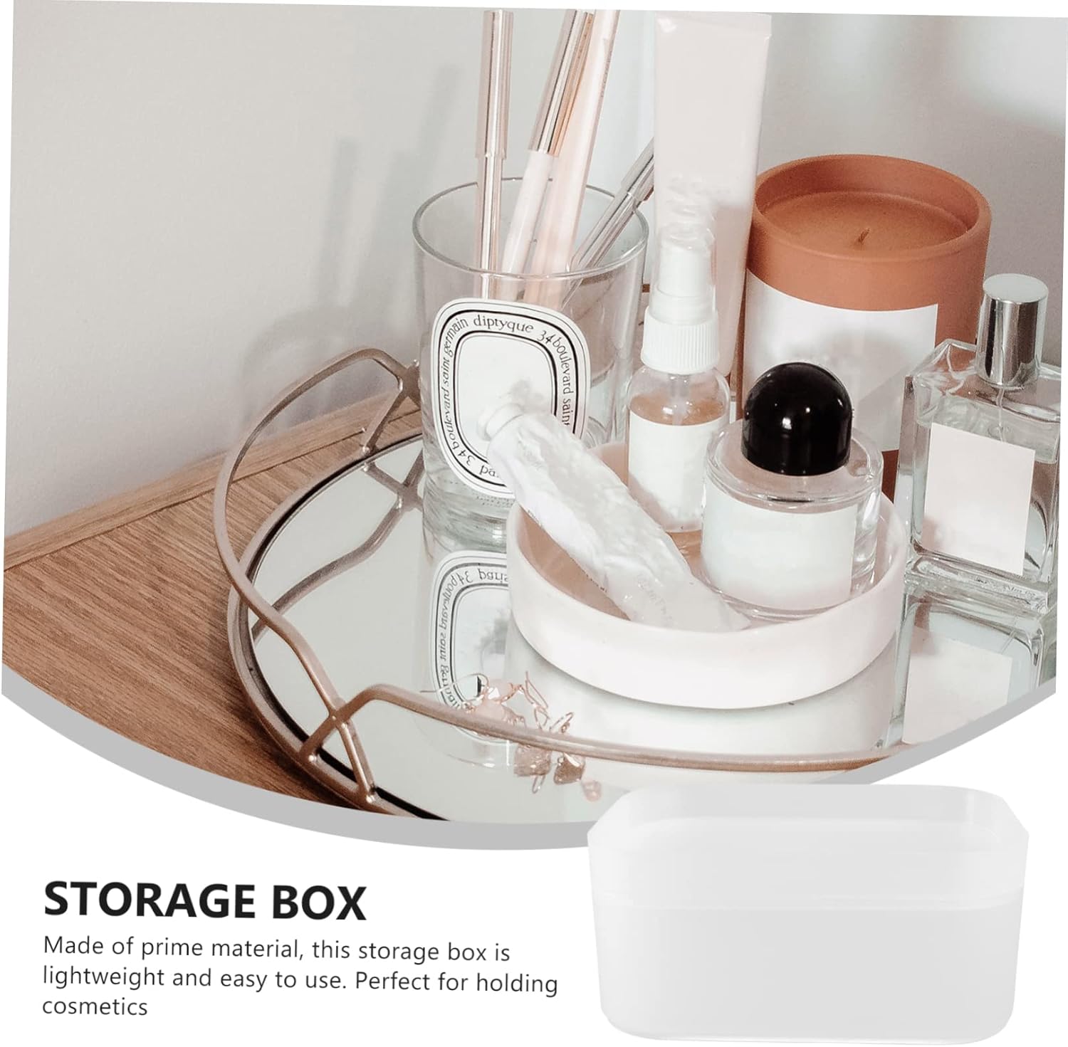 1pc Transparent Makeup Storage Box for Desktop Use