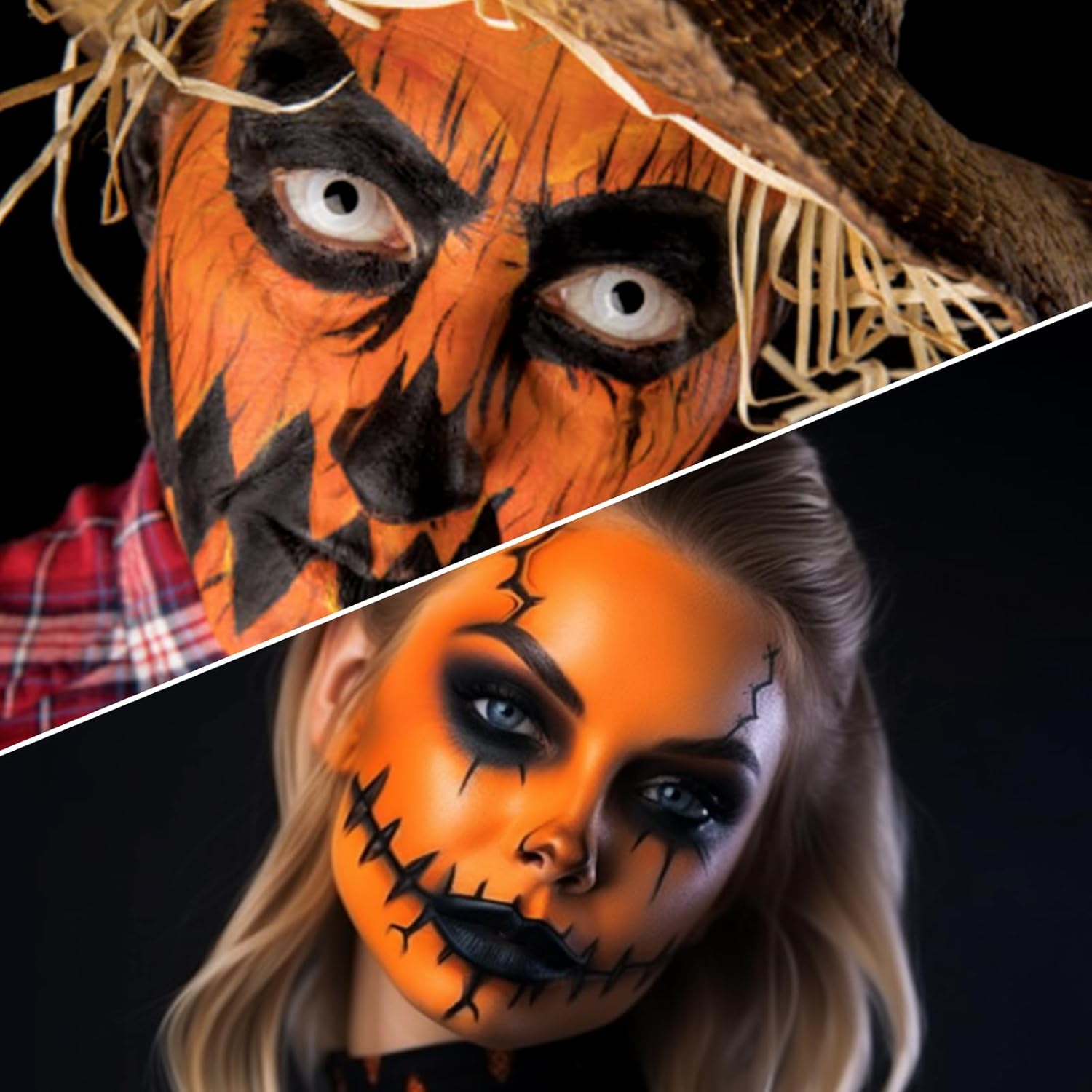 BOBISUKA Pumpkin Face Paint Halloween Makeup Kit for Kids Adults
