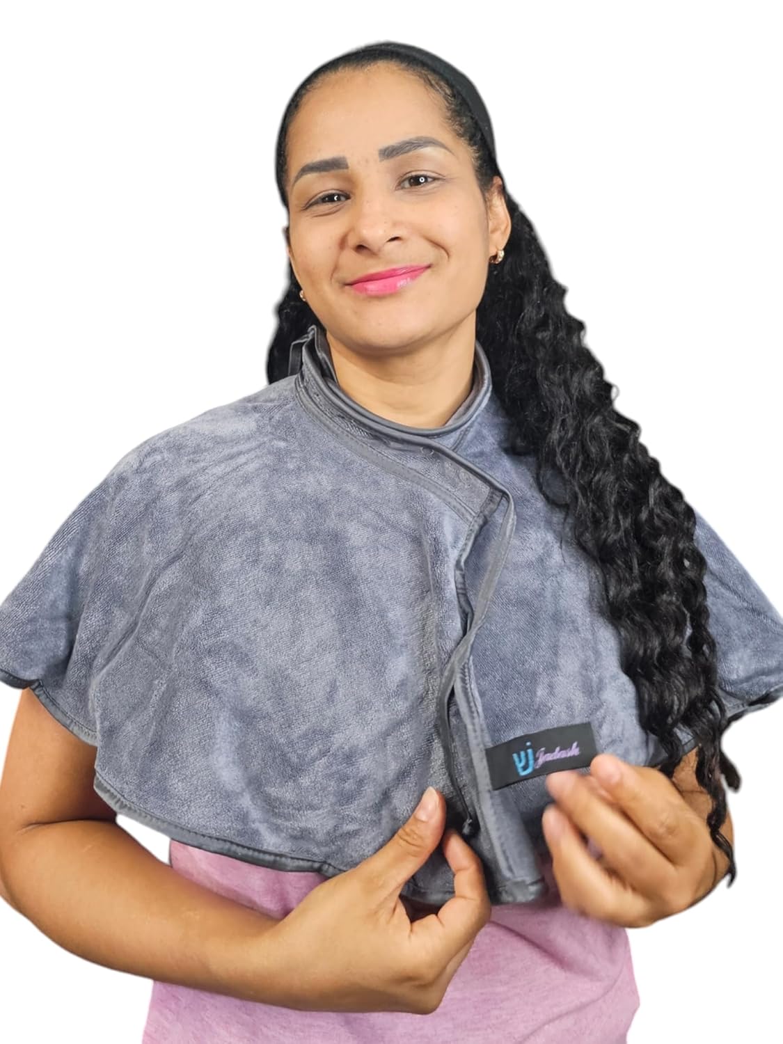 JADASH Grey Microfiber Shoulder Cape Towel