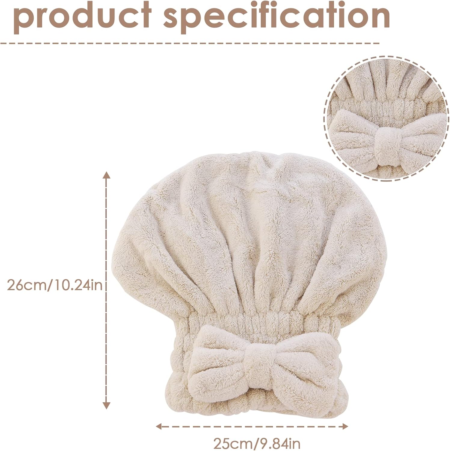 AEVBSOY 2 Pack Microfiber Hair Drying Caps for Women