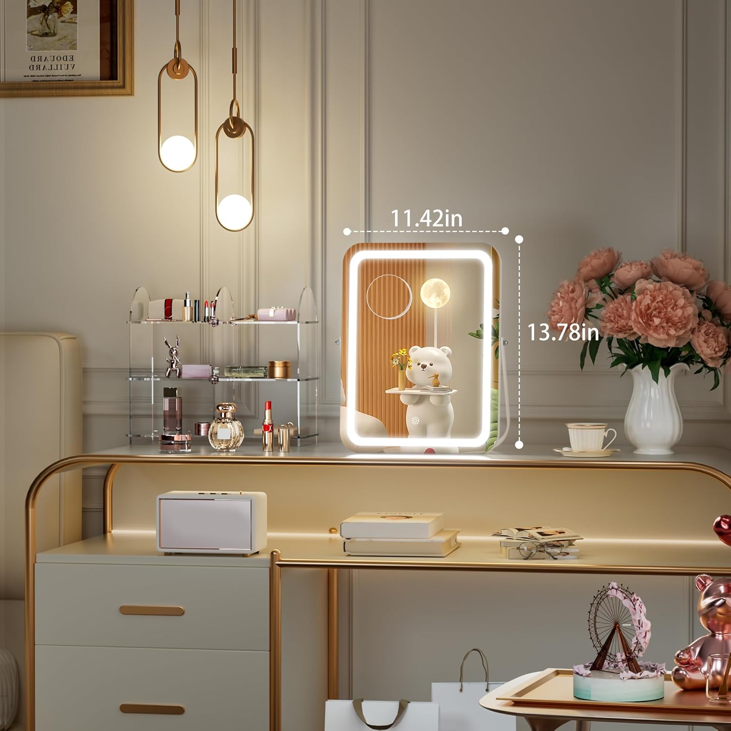 Hasipu Vanity Mirror with 3 Modes and 360 Rotation