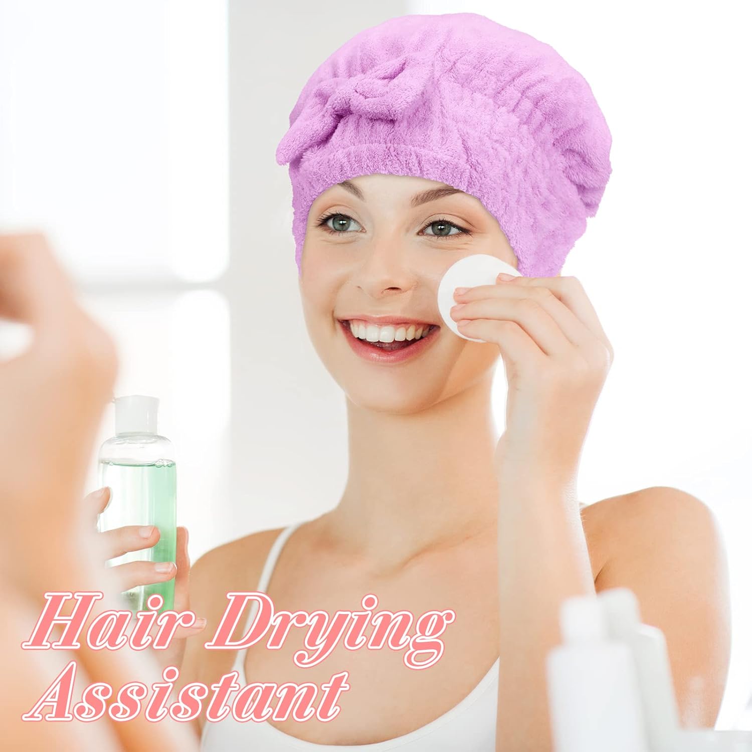 Sureio 4 Pcs Microfiber Hair Drying Towels