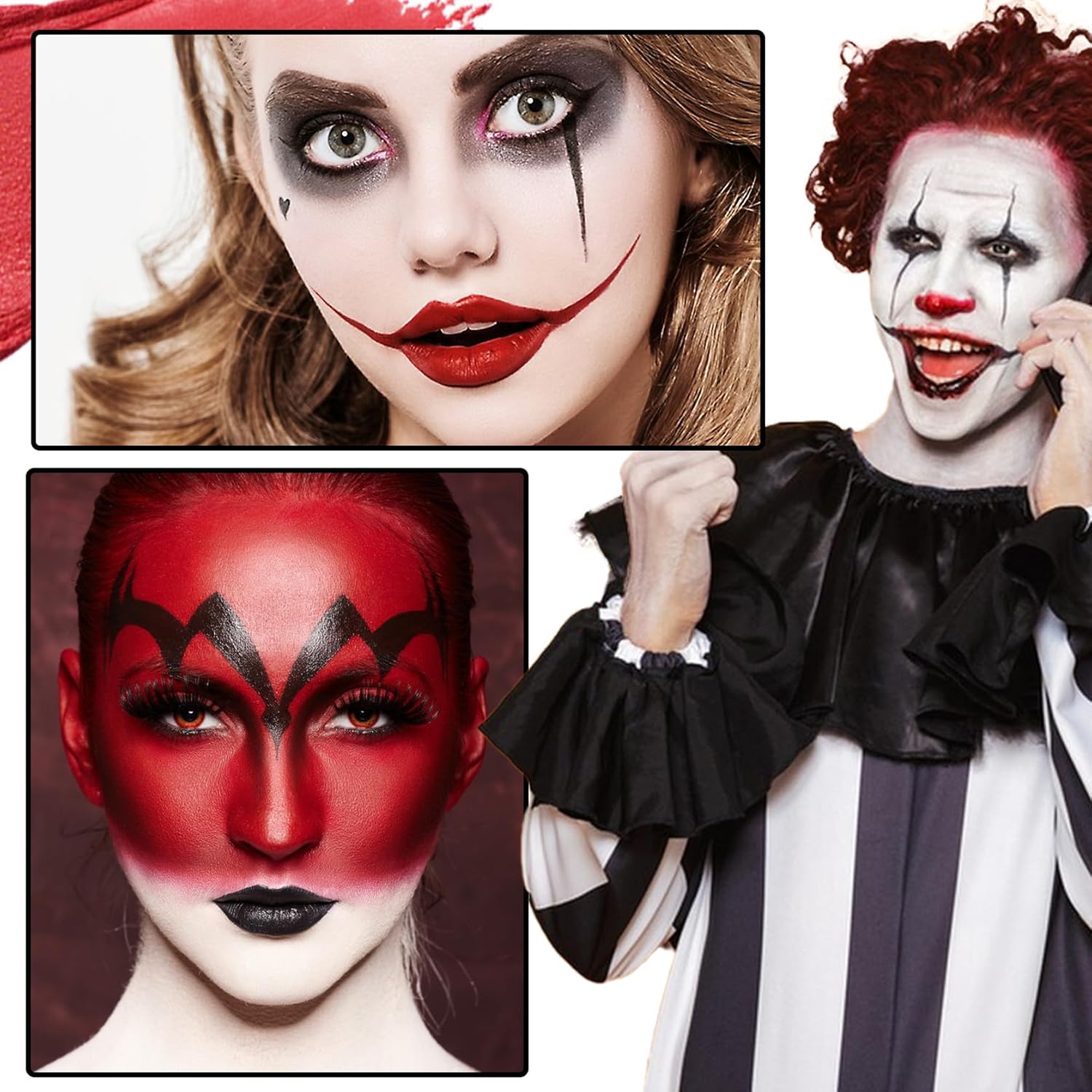 Clown Face Paint 3 Colors SFX Halloween Palette