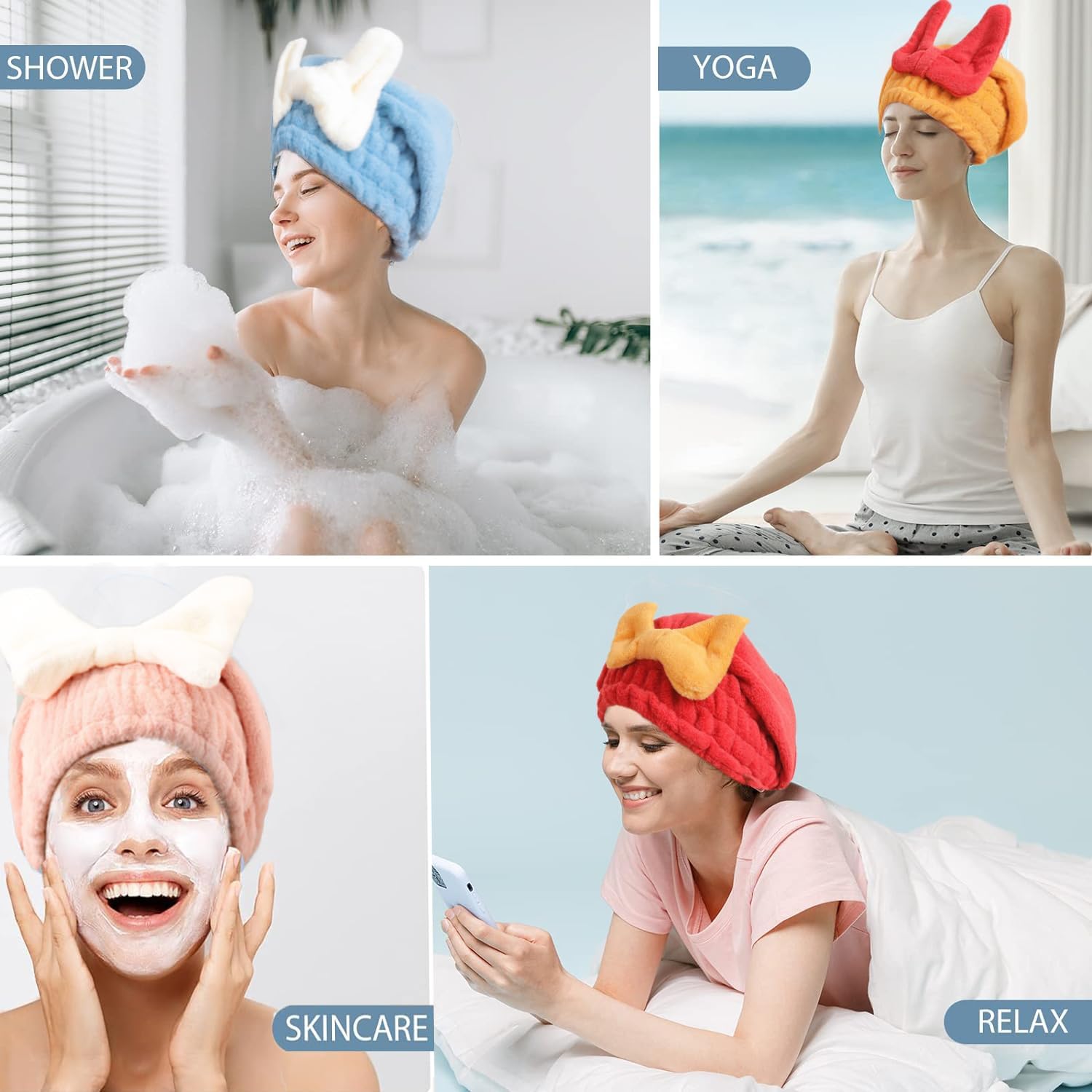 YUMINGUHC 2Pcs Super Absorbent Hair Drying Towel