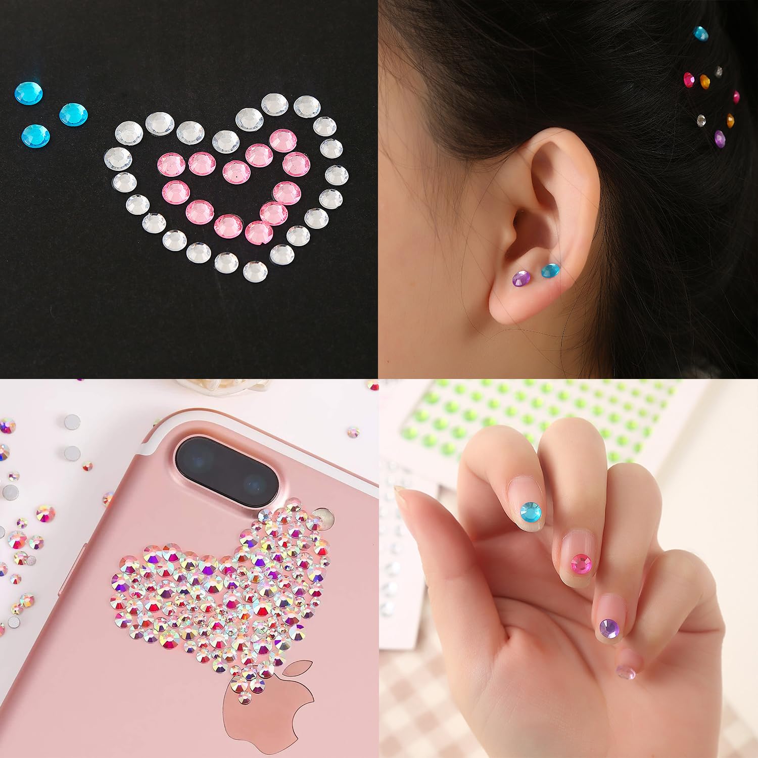 3250 Pcs Self Adhesive Face Gems Rhinestone Stickers for Make-Up DIY