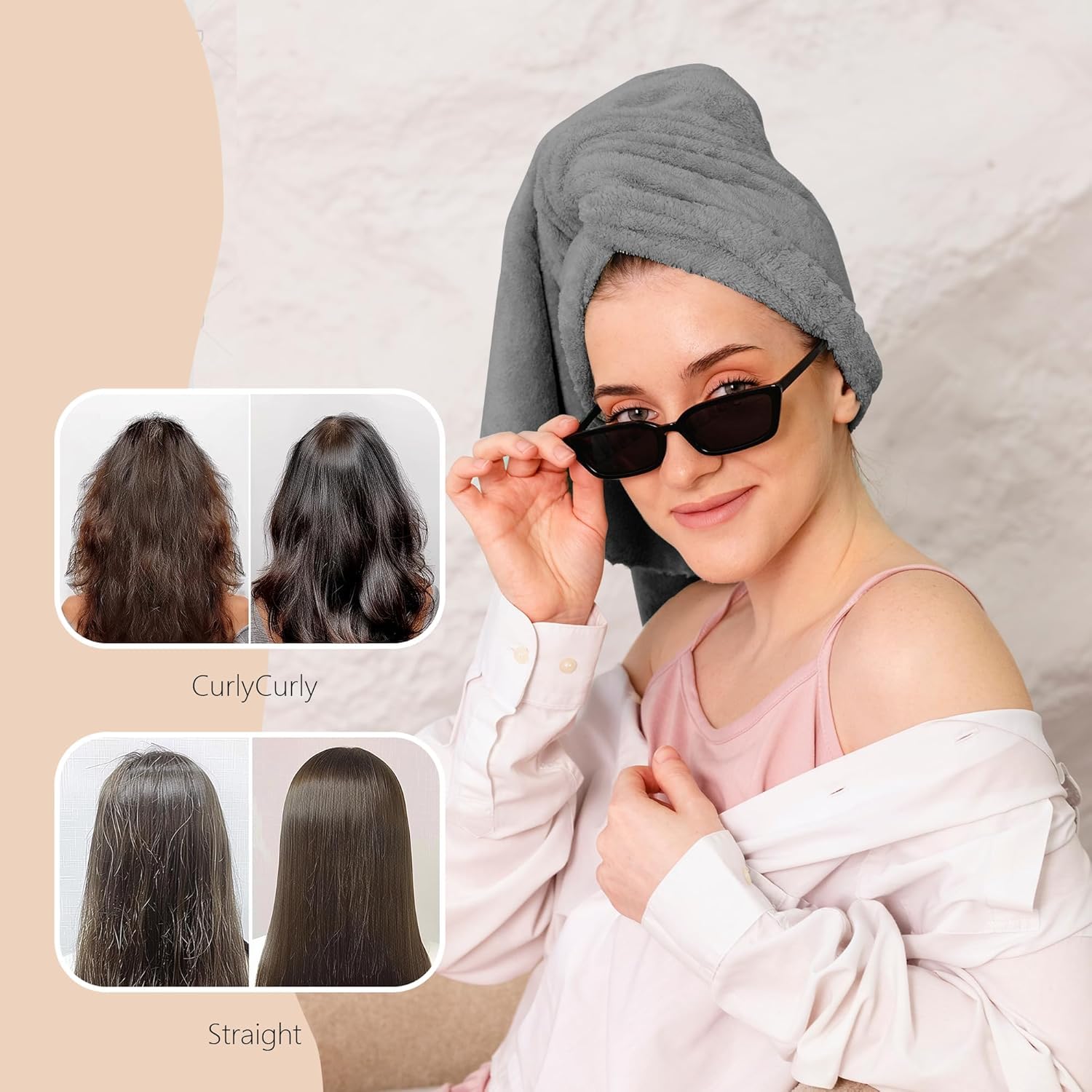 VLM 3 Pack Microfiber Hair Towels for Women 1