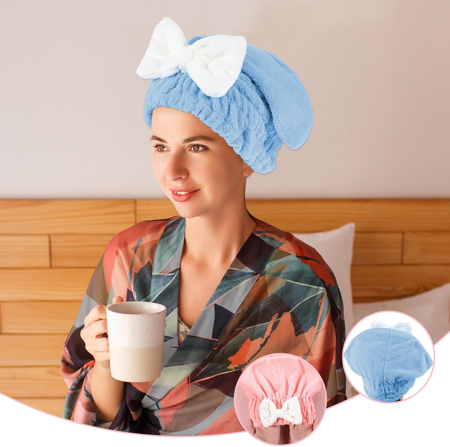 YUXIANLB Ultra Absorbent Hair Drying Towel 2 Pcs