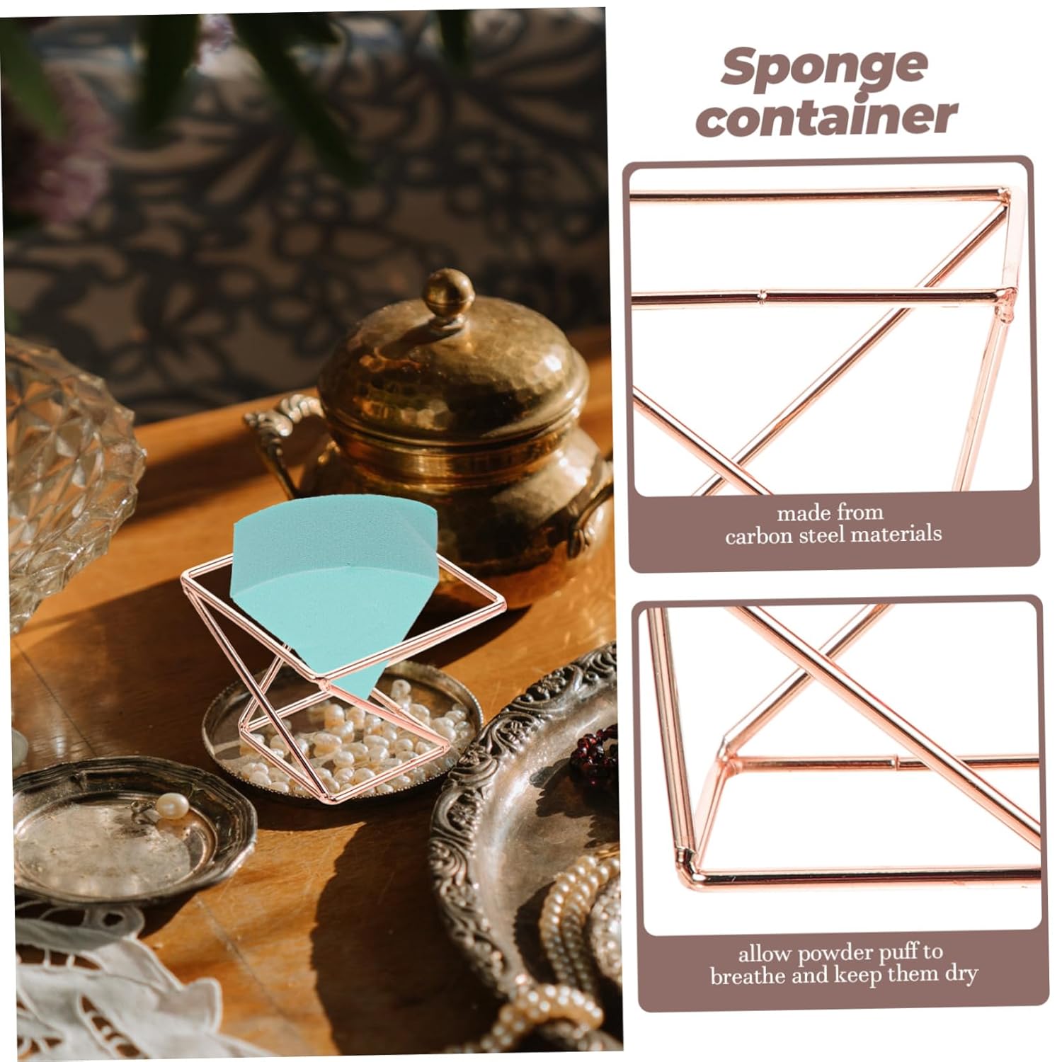 GALPADA 4pcs Makeup Sponge Holder Rack Organizer Drying Display