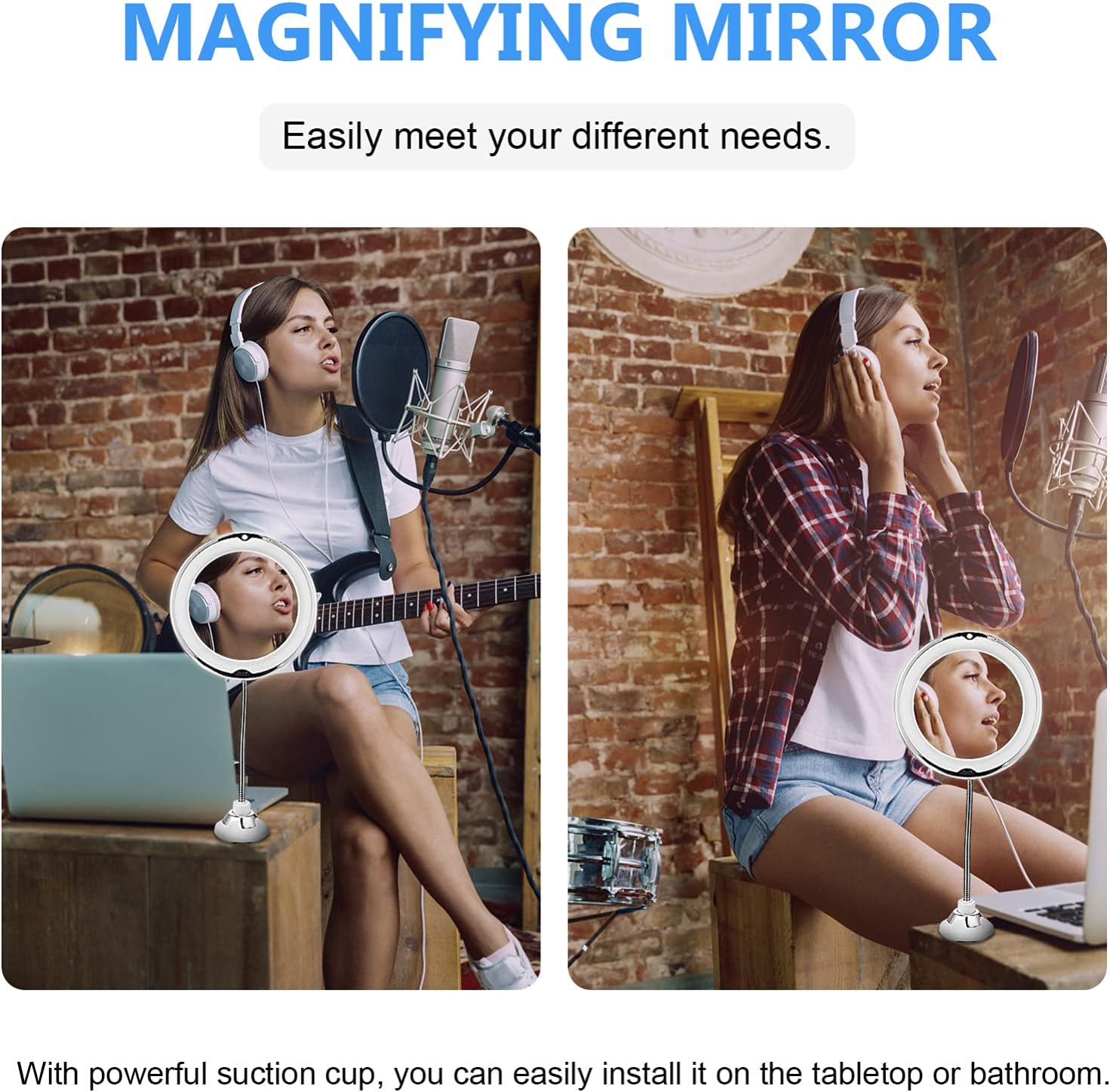 DOITOOL 10x Magnifying LED Vanity Mirror