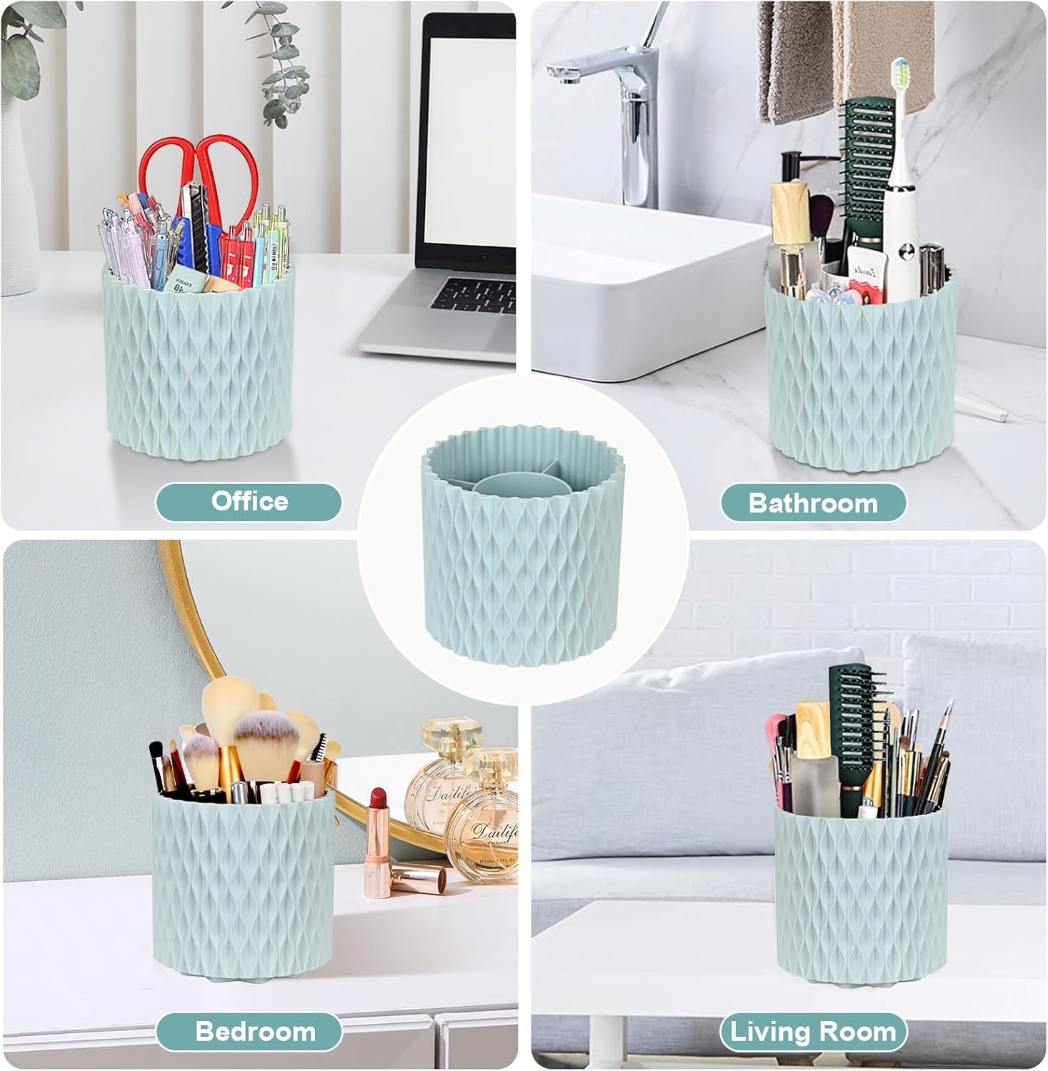 WAFJAMF Makeup Brush Holder 360 Rotating