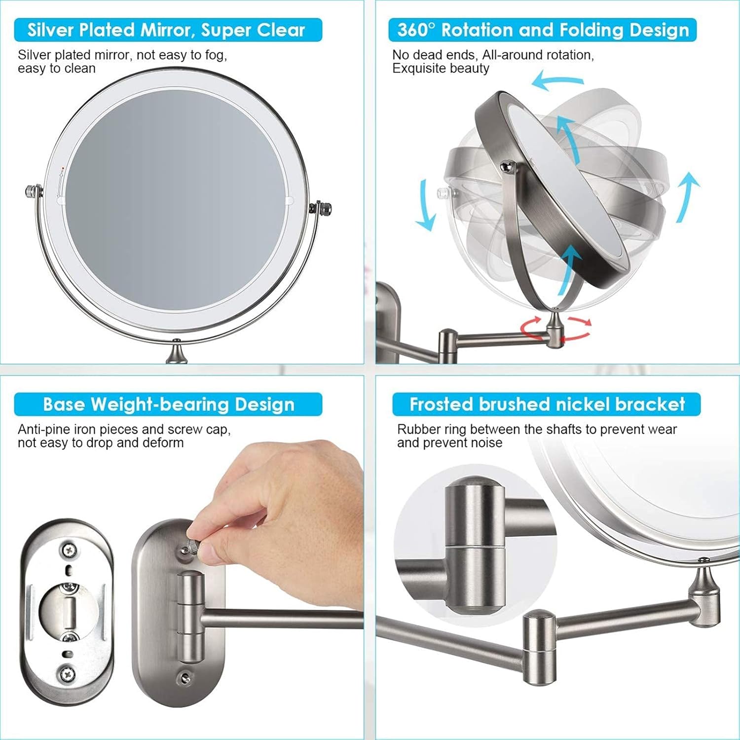 LCARY 8 Double Sided 360 Swivel Vanity Mirror
