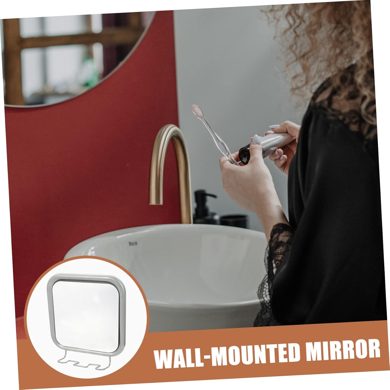 Fogless Suction Cup Mirror with Razor Hooks