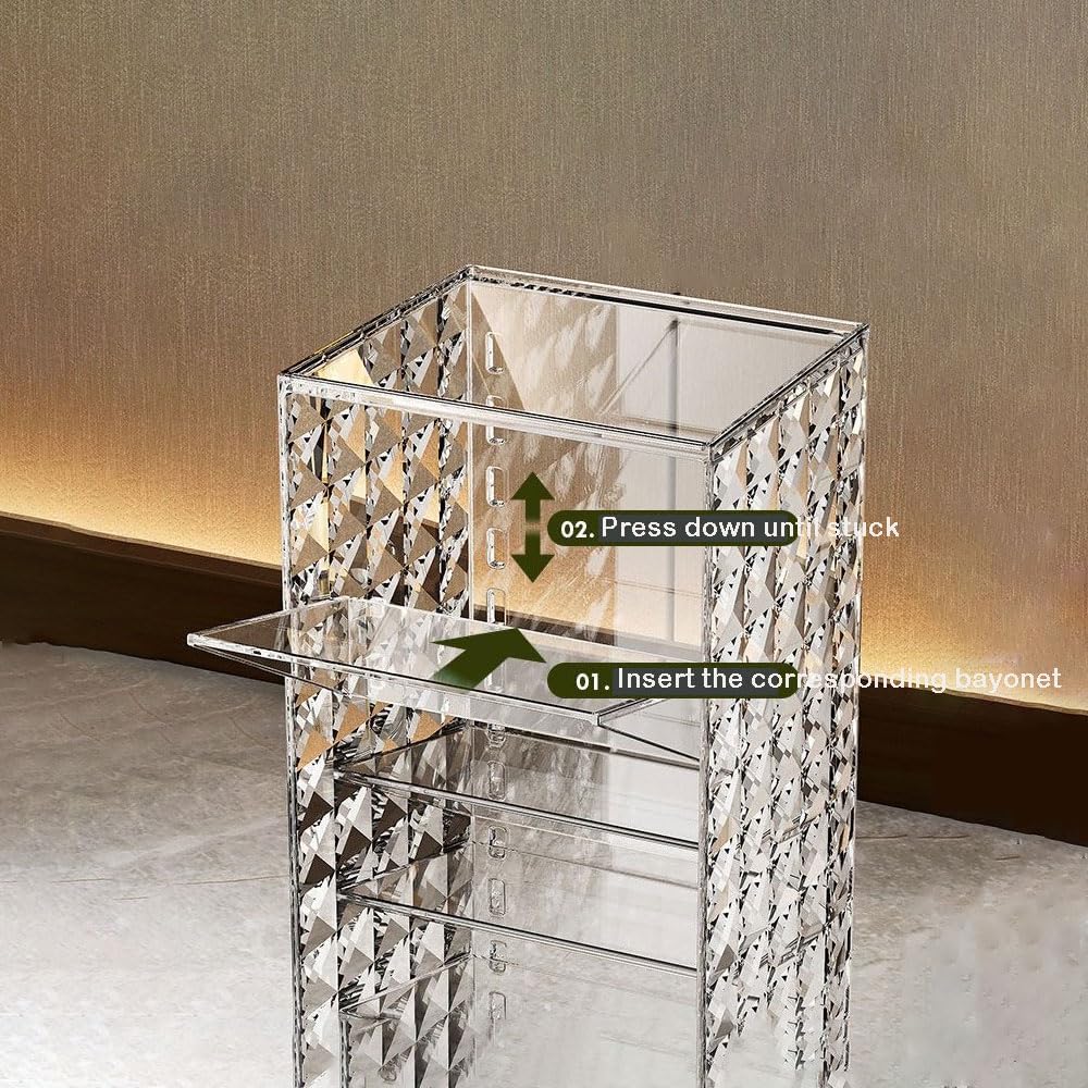 Himilucky Jewelry Organizer with 3 Shelves and Hooks 1