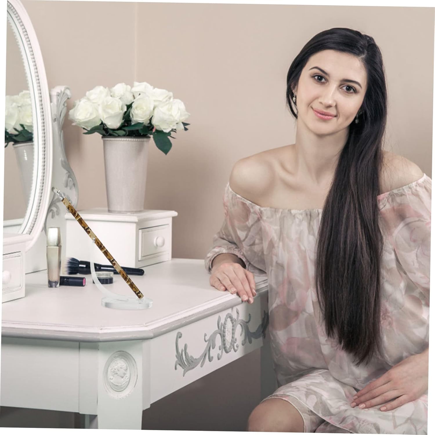 Housoutil Acrylic Brush Display Rack for Desk