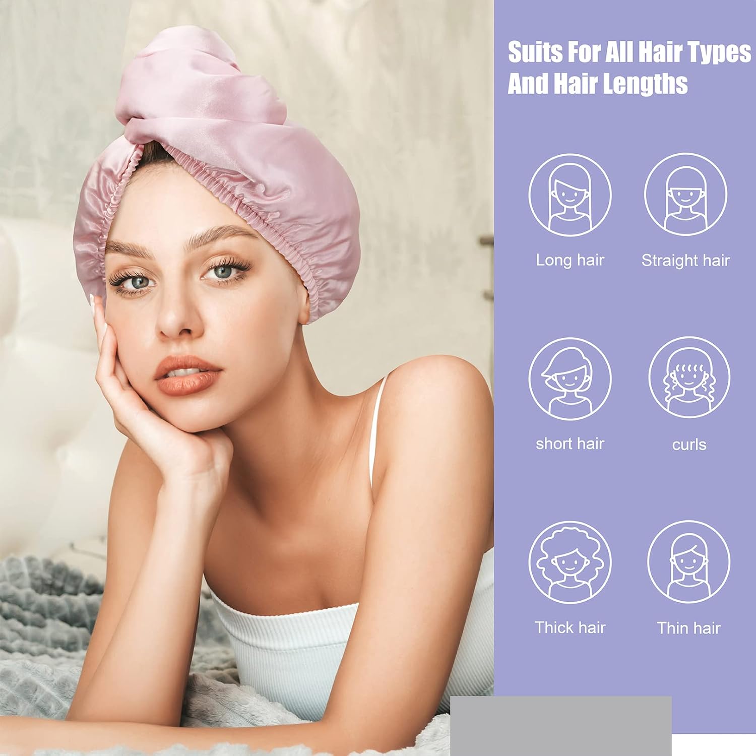 YoulerTex 2Pack Microfiber Hair Towel Wrap Turban for Women Girls