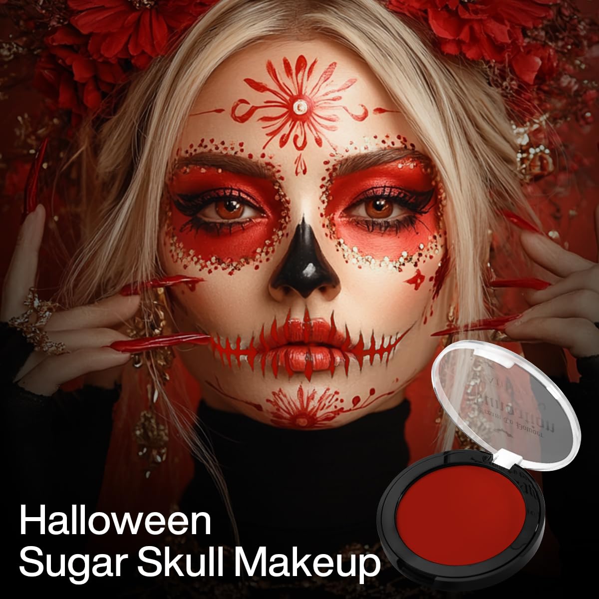 DELANCI Red Halloween Goth Clown Face Paint