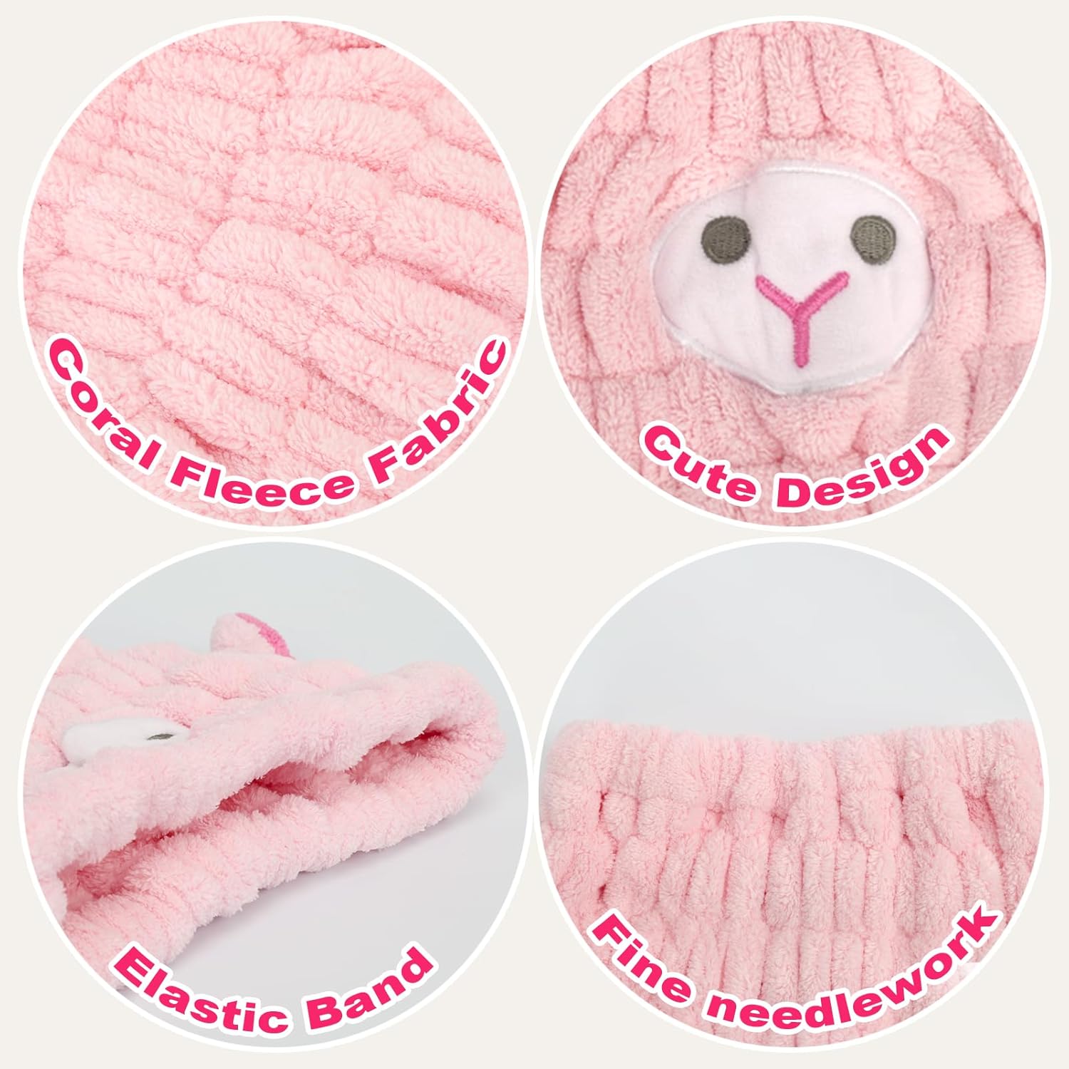 Unaone 2 PCS Microfiber Hair Drying Towel for Kids Girls