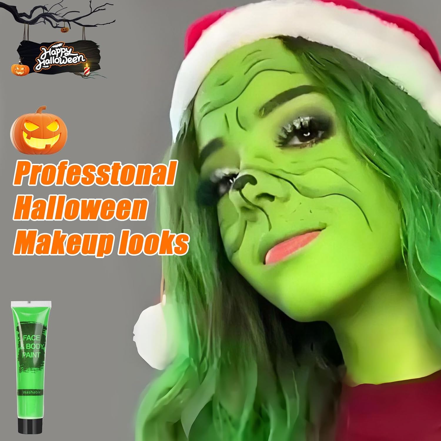 Halloween Green Face Body Paint for Cosplay Special Effects