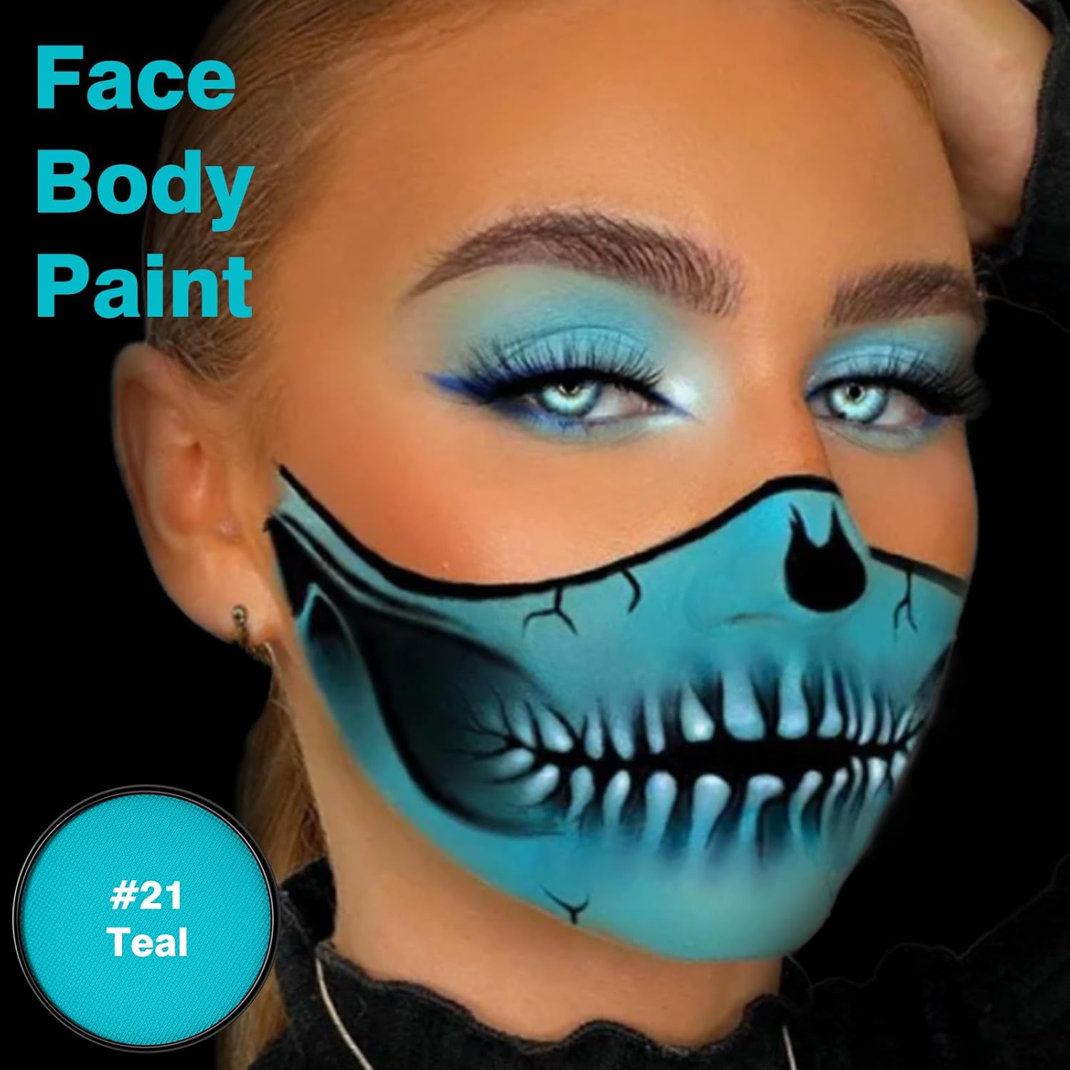 FREEORR Teal Body Paint Makeup 30G for Halloween Costume