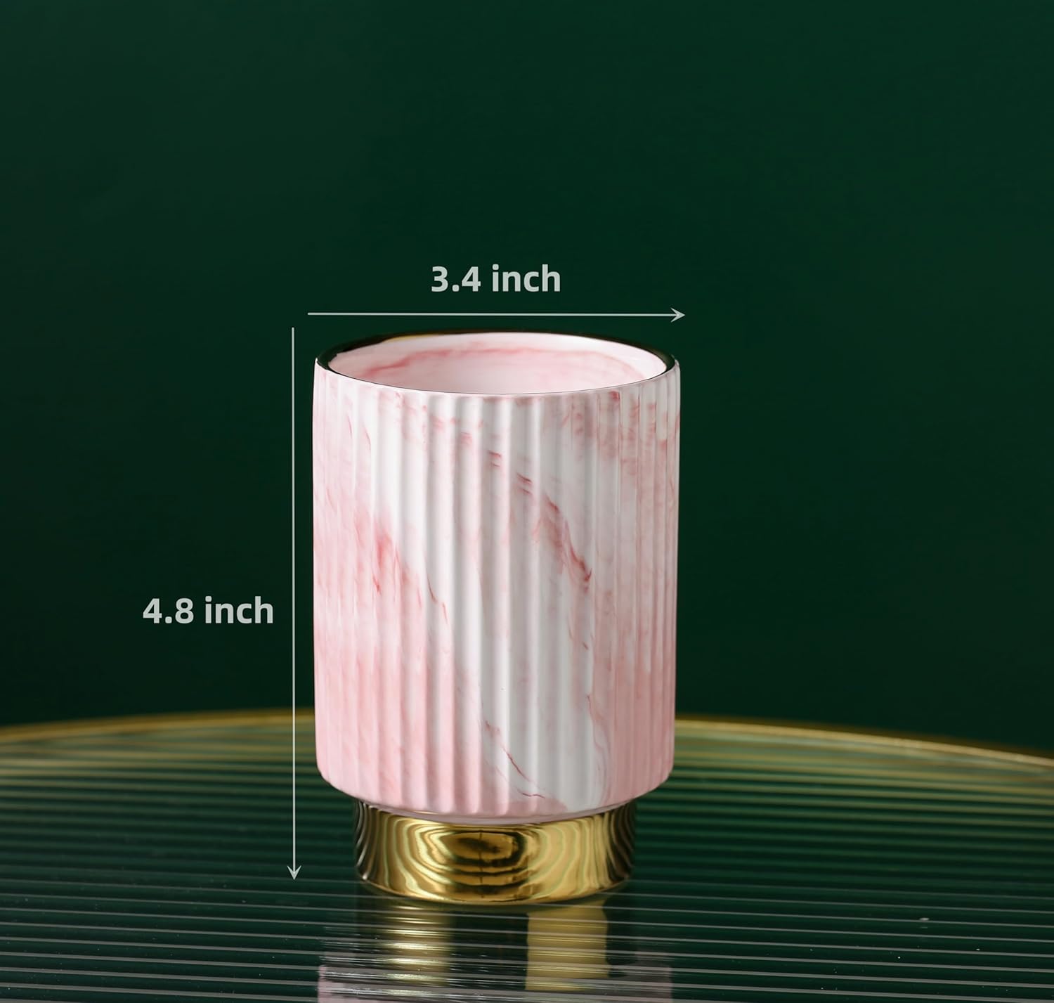 IEEK Pink and Gold Makeup Brush Holder Organizer