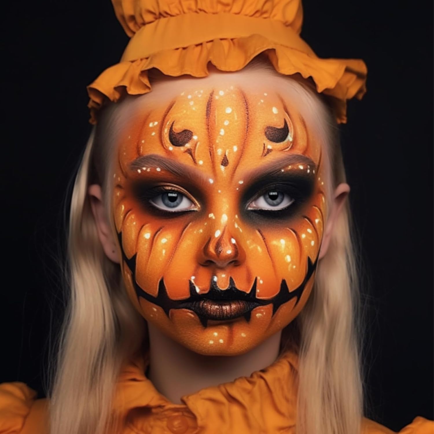 BOBISUKA Pumpkin Face Paint Halloween Makeup Kit for Kids Adults