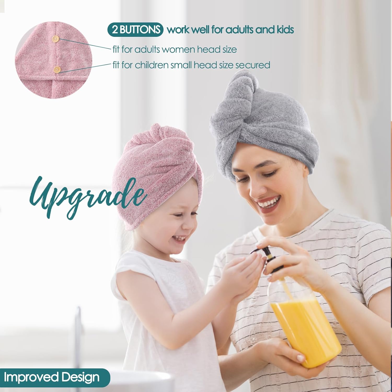 JEFFSUN 6 Pack Face Washcloths 2 Pack Hair Drying Towels
