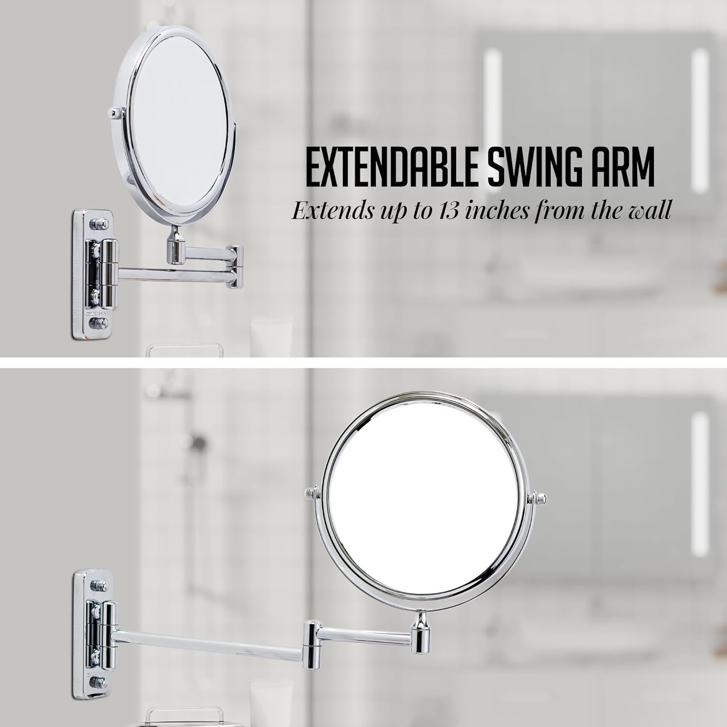 OVENTE 7 Wall Mirror with 1X10X Magnification and 360 Swivel