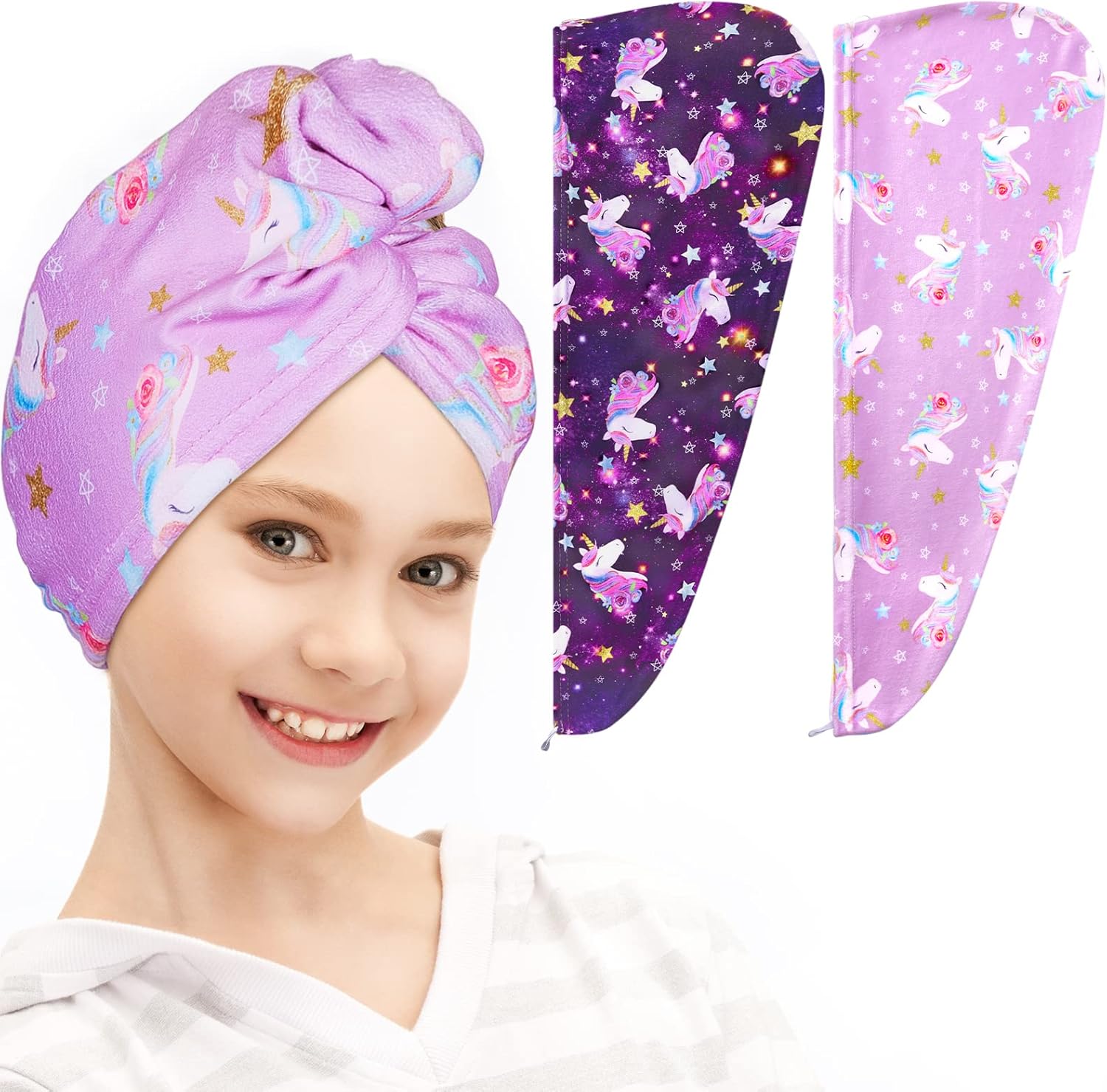 FIOBEE Microfiber Hair Towel Wrap Purple