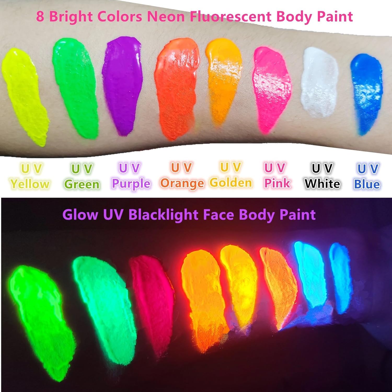 Go Ho Neon Gold Body Paint 237oz UV Blacklight