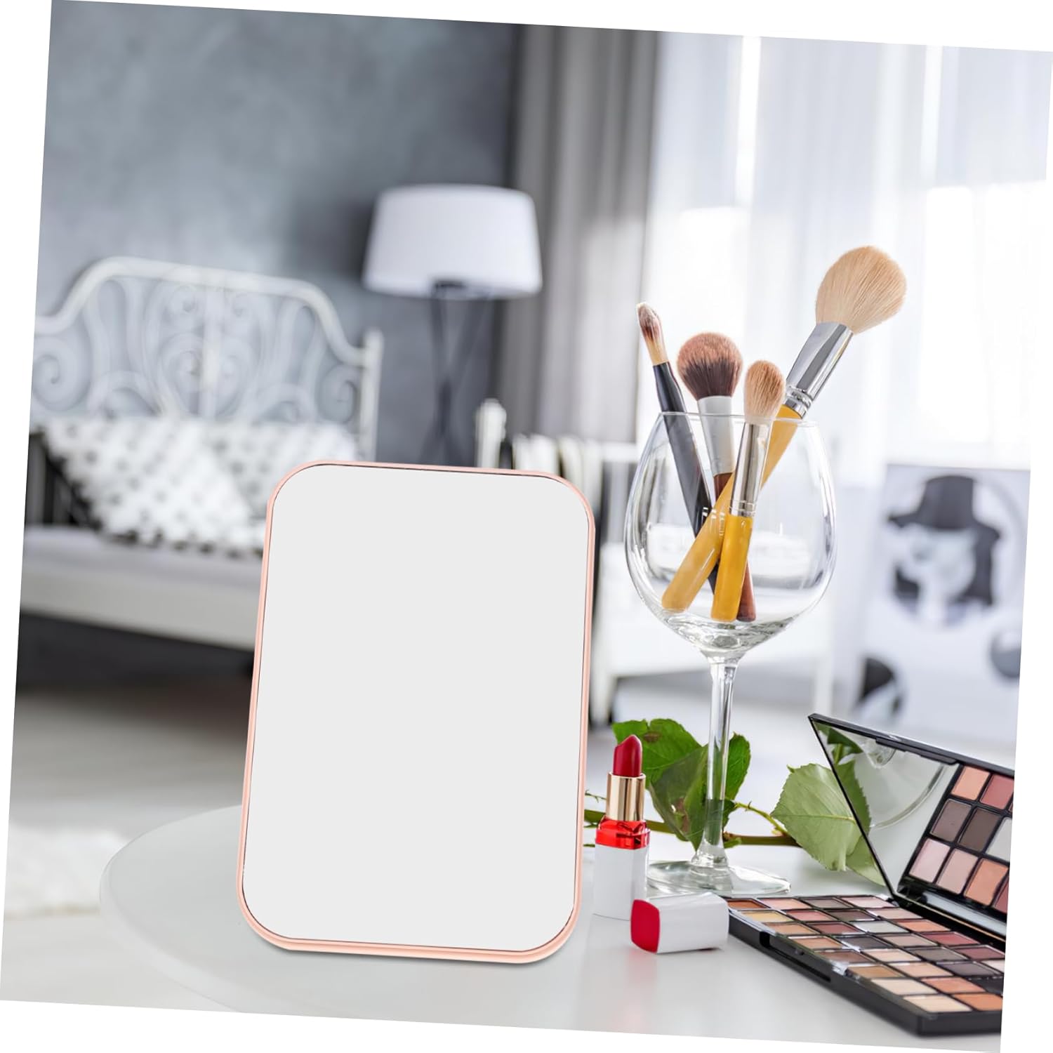 NOLITOY 2pcs Portable Makeup Mirror with Stand 1